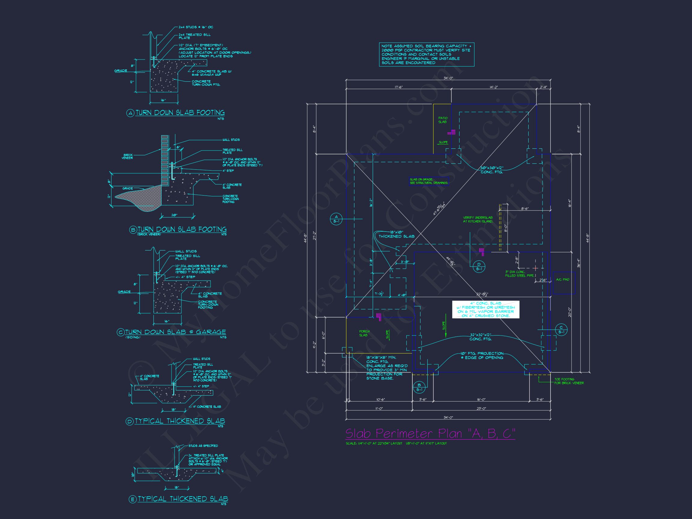Classic 2-Story house Plan: 4 Beds,2289 sq ft Blueprint