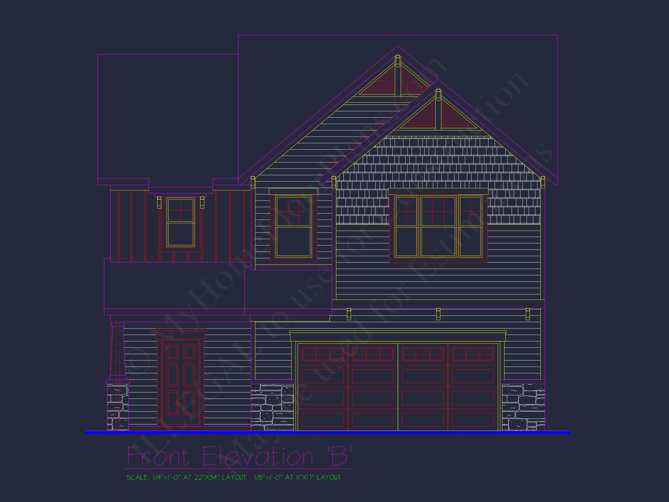 Classic 2-Story house Plan: 4 Beds,2289 sq ft Blueprint