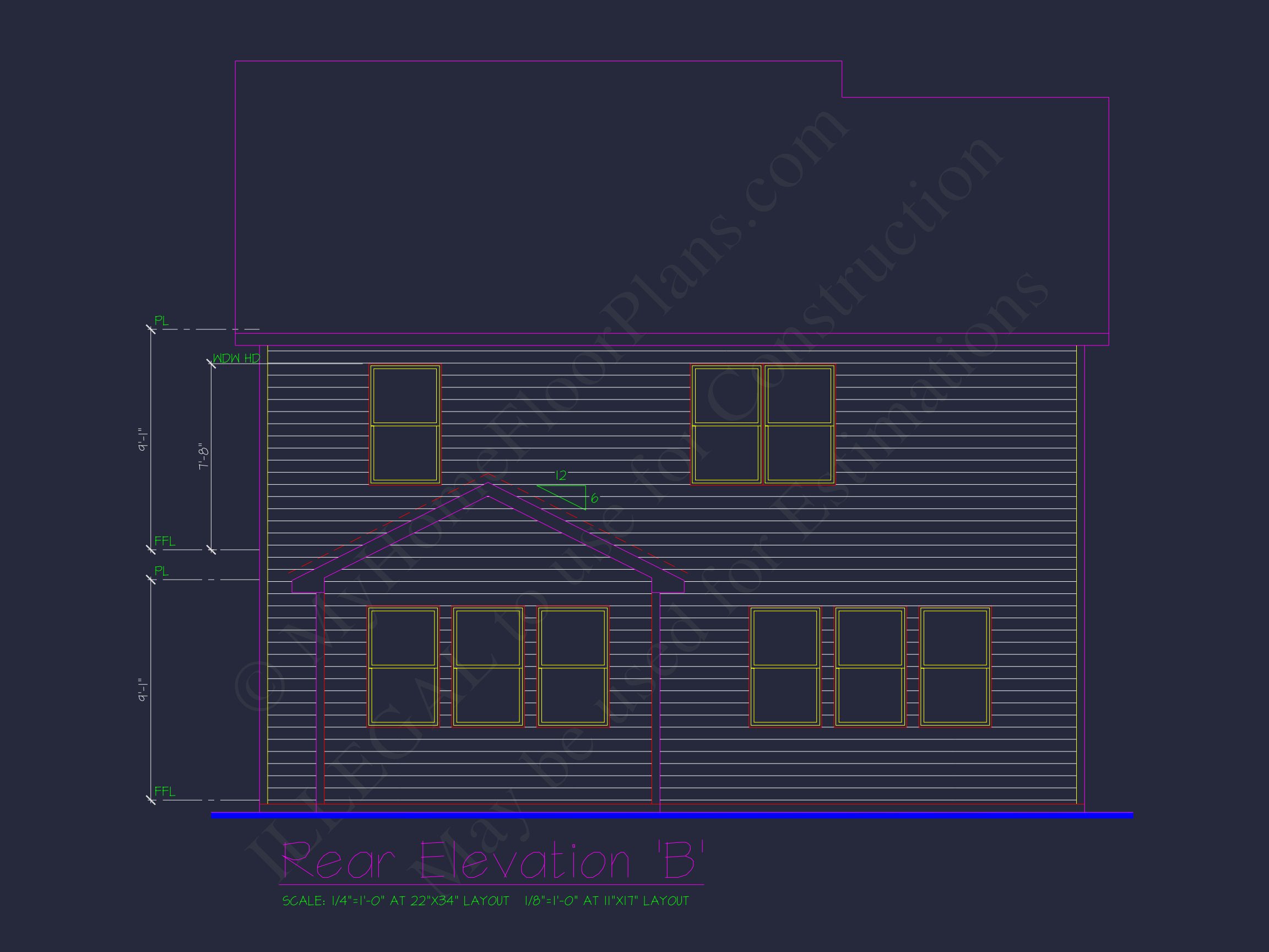 Classic 2-Story house Plan: 4 Beds,2289 sq ft Blueprint
