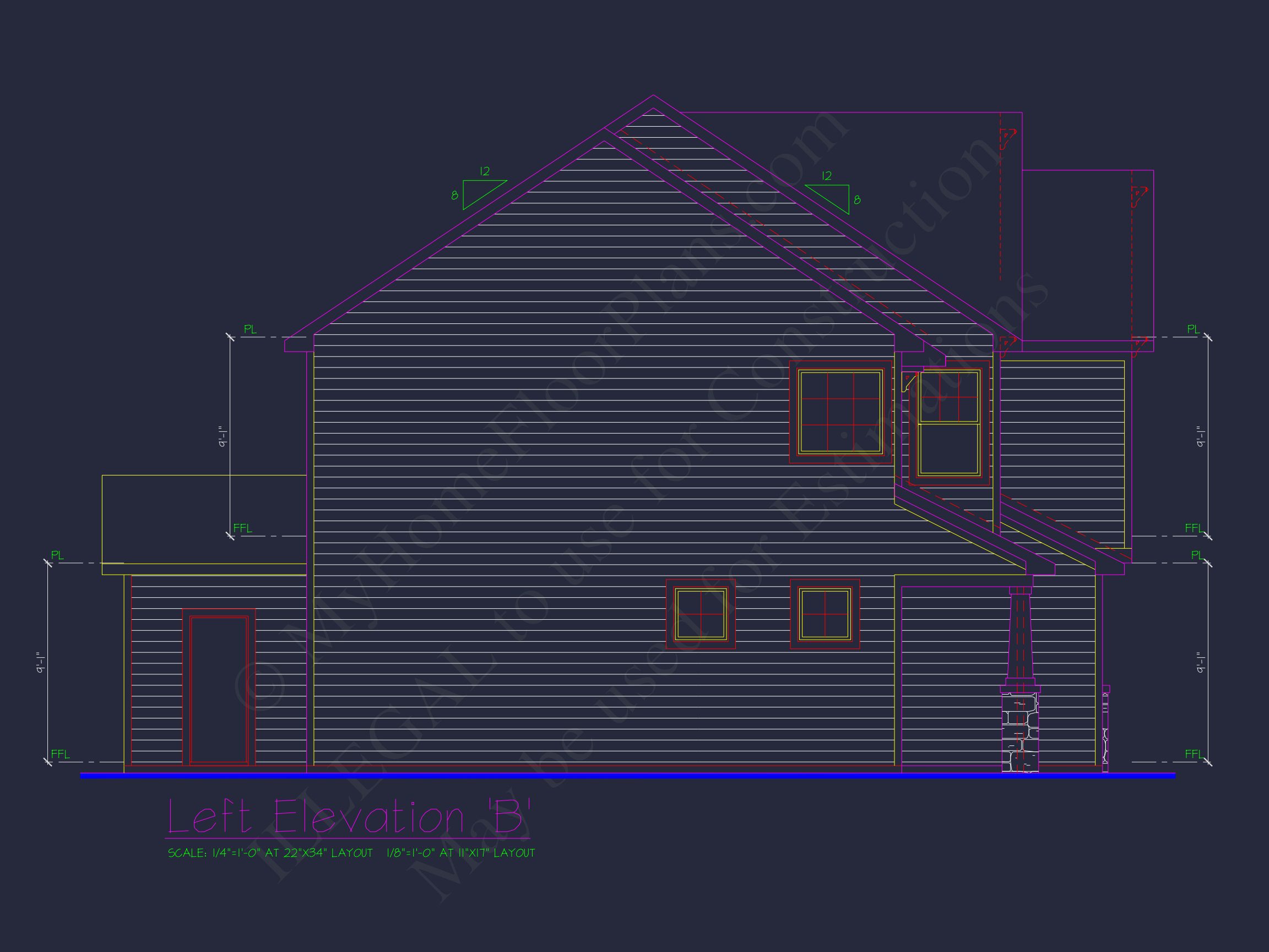Classic 2-Story house Plan: 4 Beds,2289 sq ft Blueprint