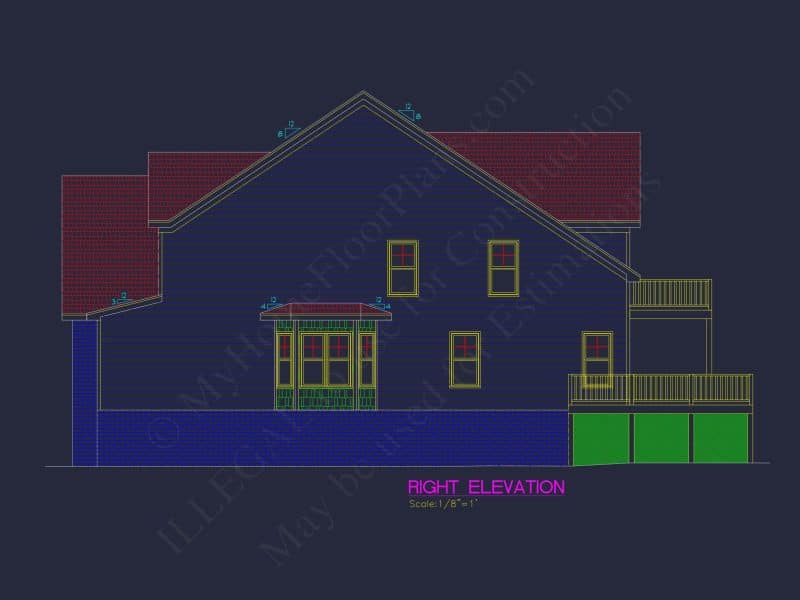 Classic 2-Story house Plan with CAD Designs and Bonus Spaces