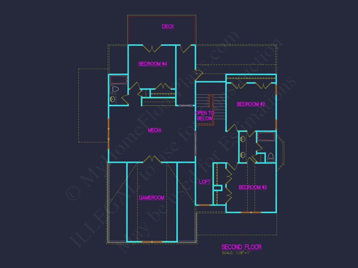Classic 2-Story house Plan with CAD Designs and Bonus Spaces