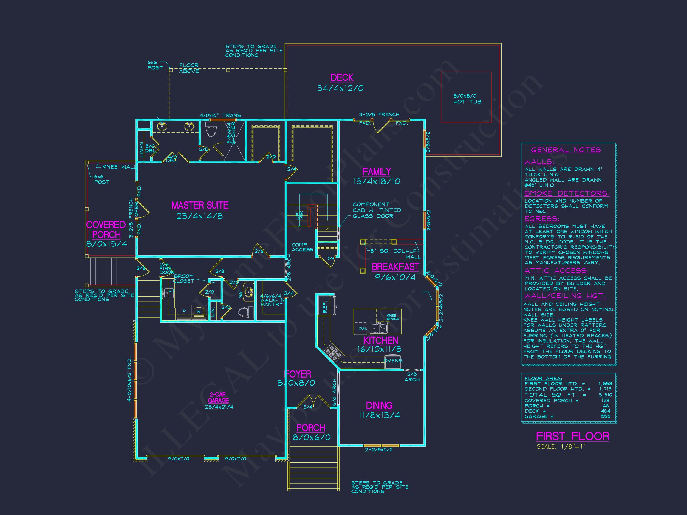 Classic 2-Story house Plan with CAD Designs and Bonus Spaces