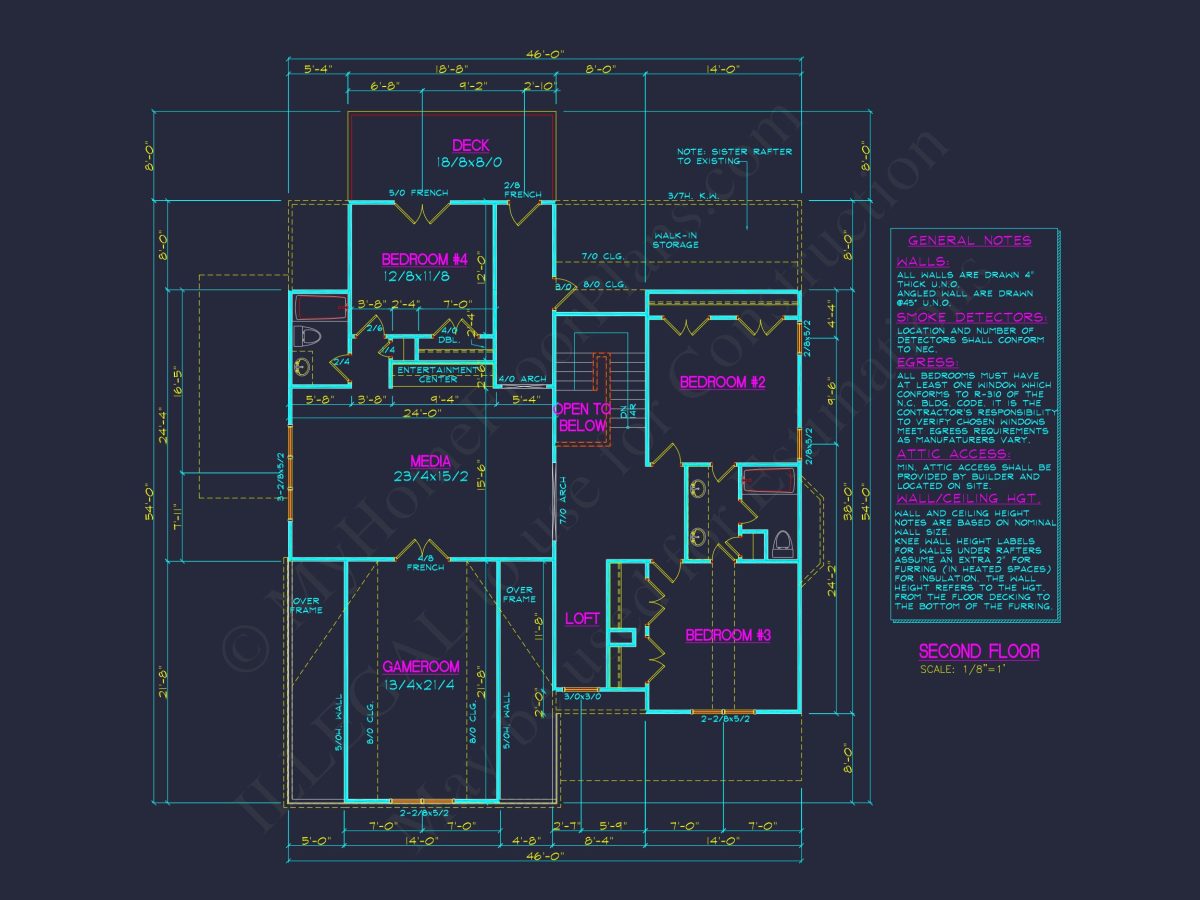 Classic 2-Story house Plan with CAD Designs and Bonus Spaces