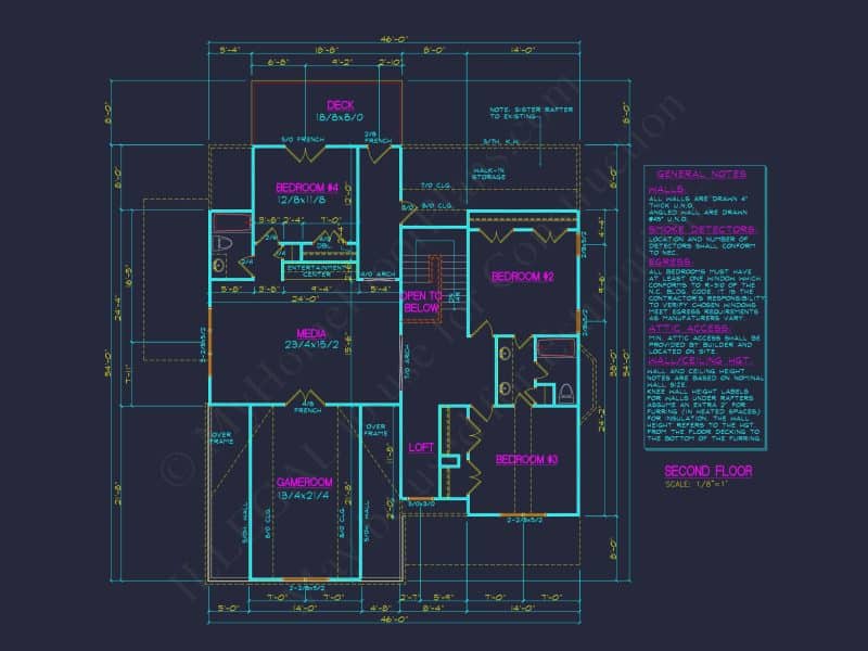 Classic 2-Story house Plan with CAD Designs and Bonus Spaces