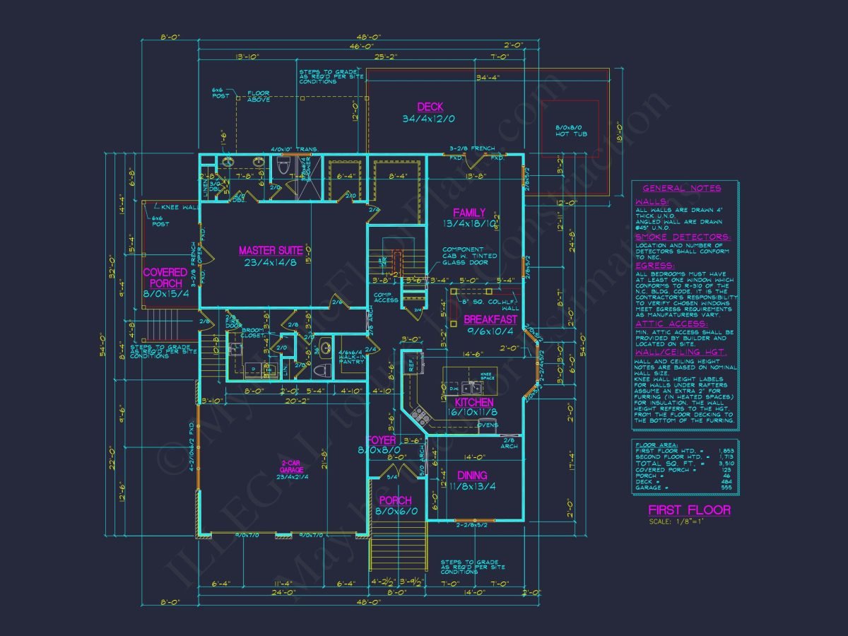 Classic 2-Story house Plan with CAD Designs and Bonus Spaces