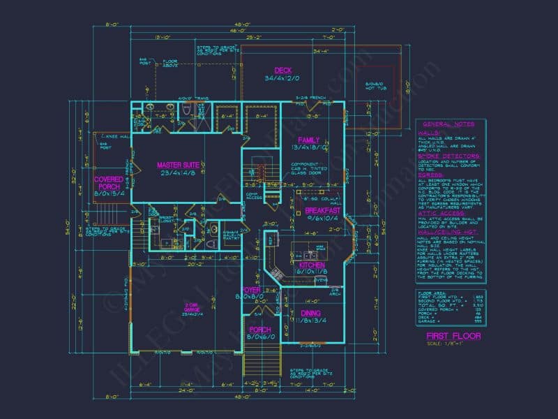 Classic 2-Story house Plan with CAD Designs and Bonus Spaces