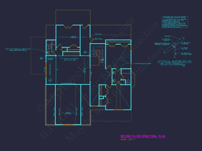 Classic 2-Story house Plan with CAD Designs and Bonus Spaces
