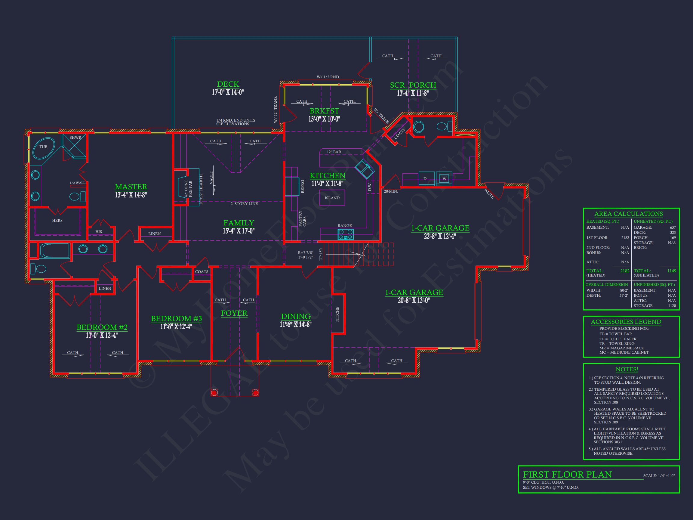 Classic 2182 Sq. Ft. house Plan with Open Floor Blueprint