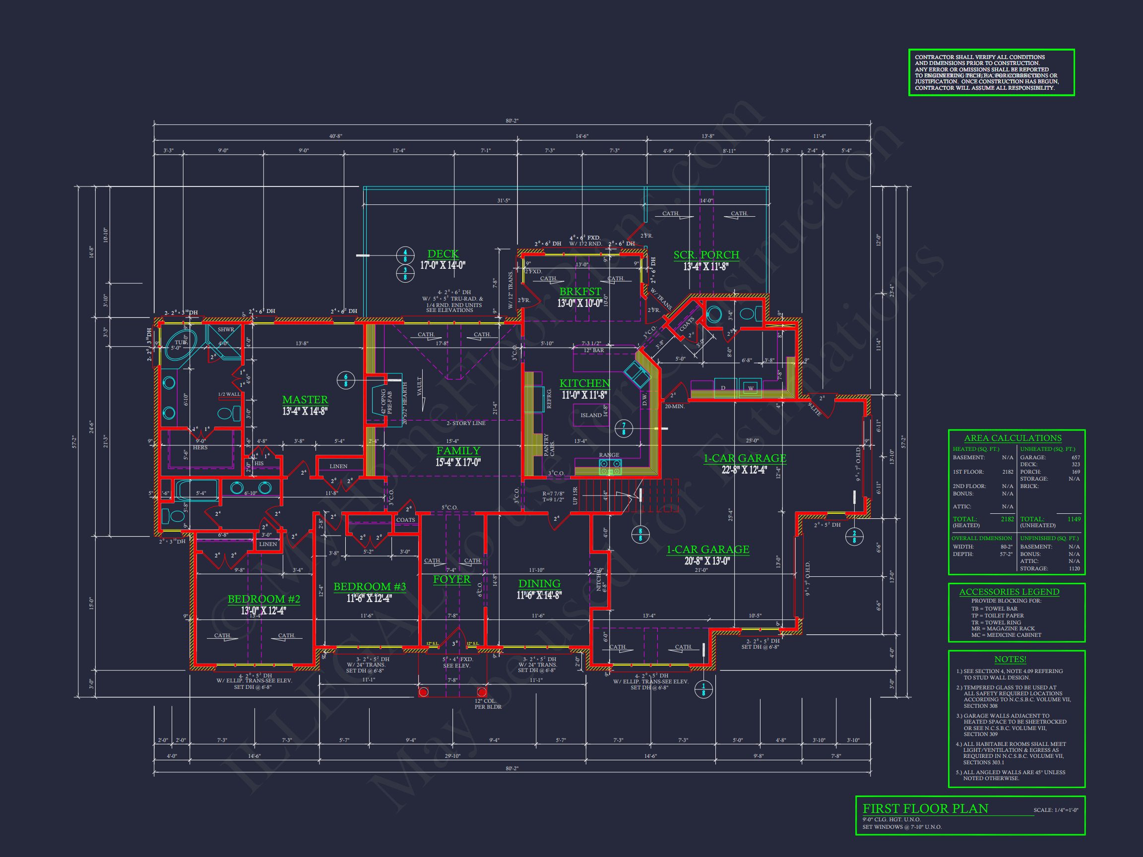 Classic 2182 Sq. Ft. house Plan with Open Floor Blueprint