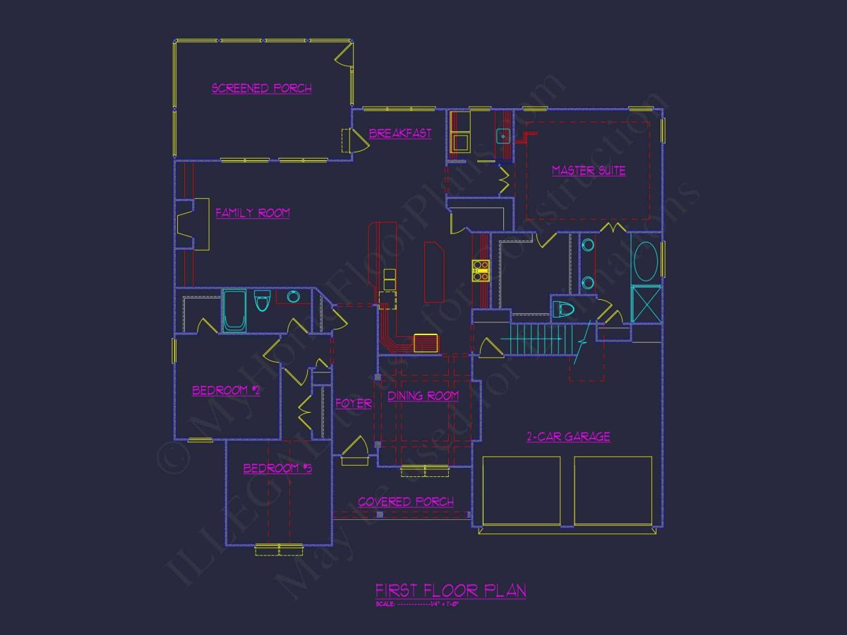 Classic Suburban house Floor Plan – CAD Architecture Designs