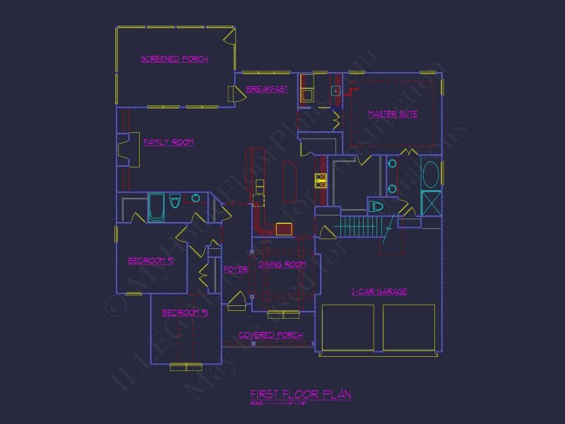 Classic Suburban house Floor Plan – CAD Architecture Designs