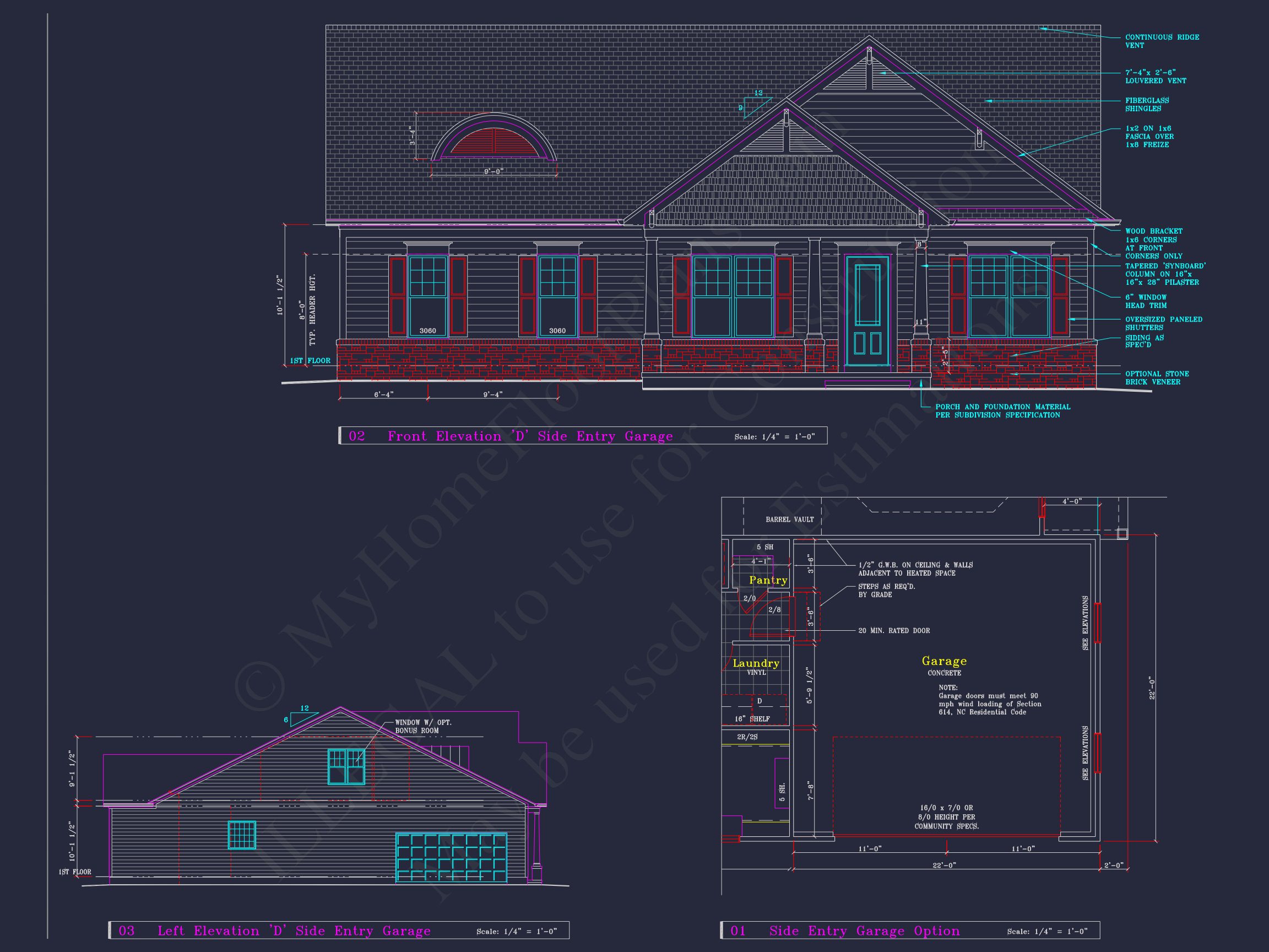 Classic Suburban house Plan: Detailed Floor Blueprint & CAD Design