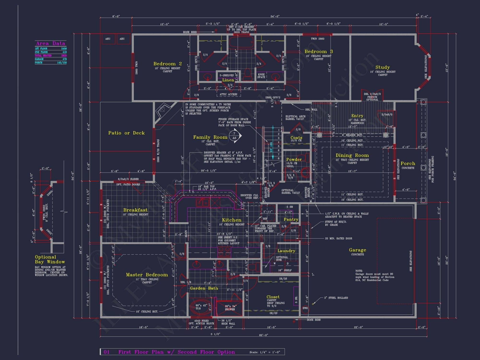 Classic Suburban house Plan: Detailed Floor Blueprint & CAD Design