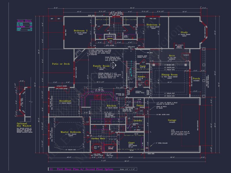 Classic Suburban house Plan: Detailed Floor Blueprint & CAD Design