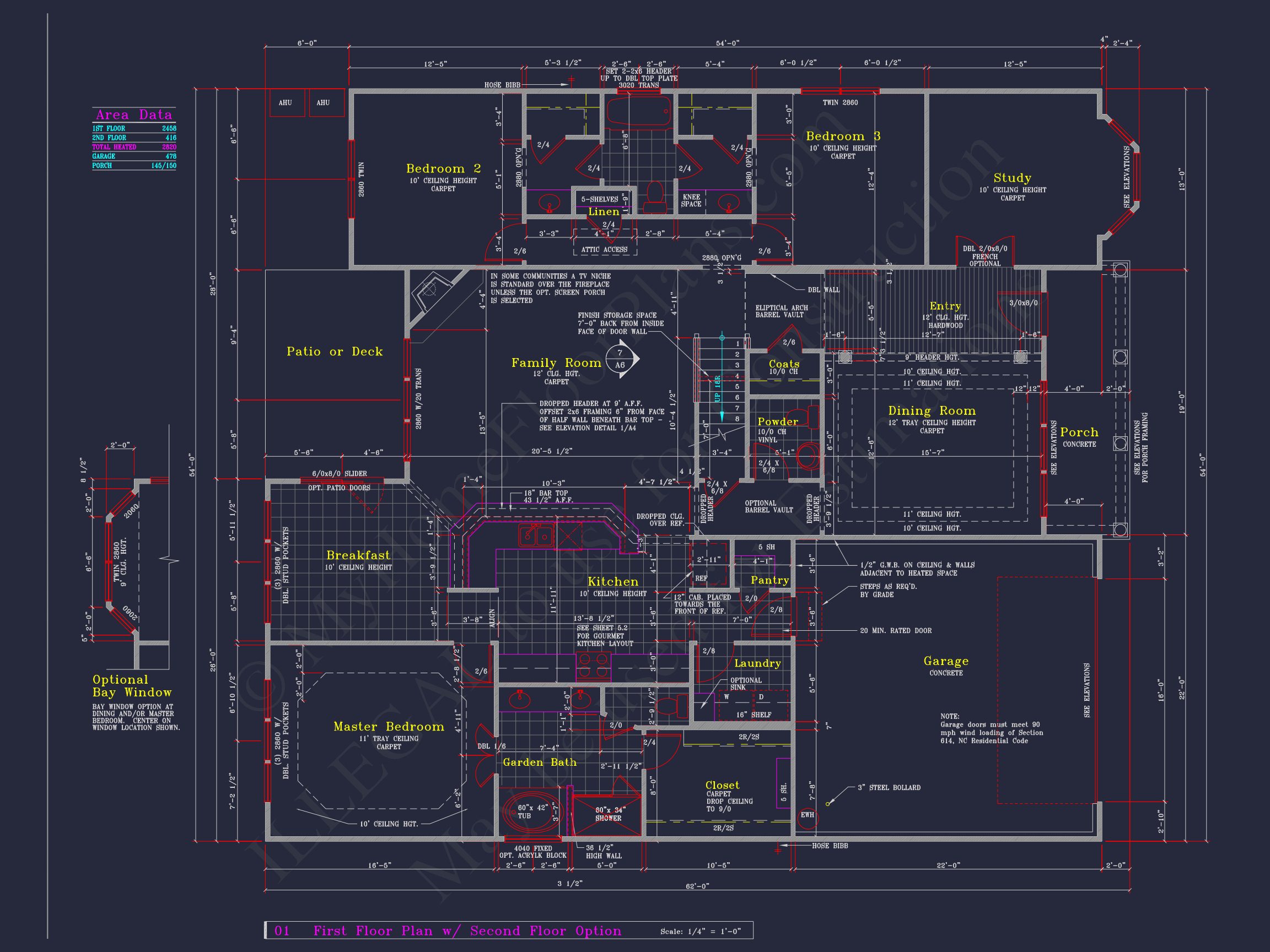 Classic Suburban house Plan: Detailed Floor Blueprint & CAD Design