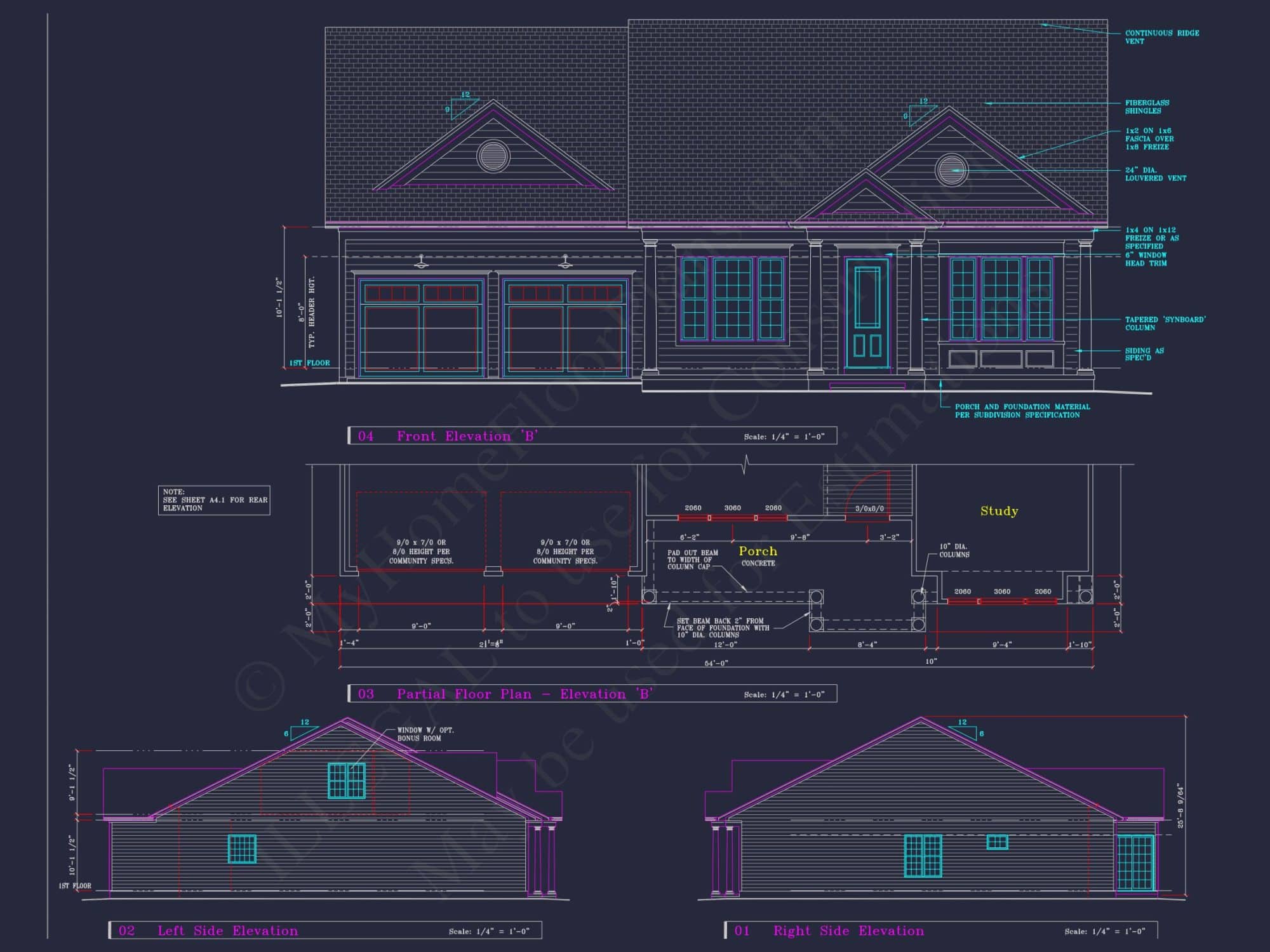 Classic Suburban house Plan: Detailed Floor Blueprint & CAD Design