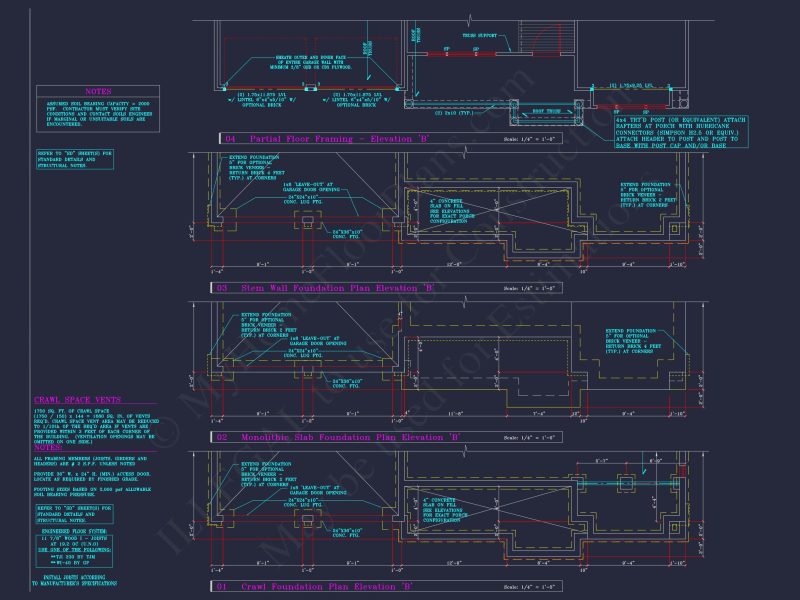Classic Suburban house Plan: Detailed Floor Blueprint & CAD Design