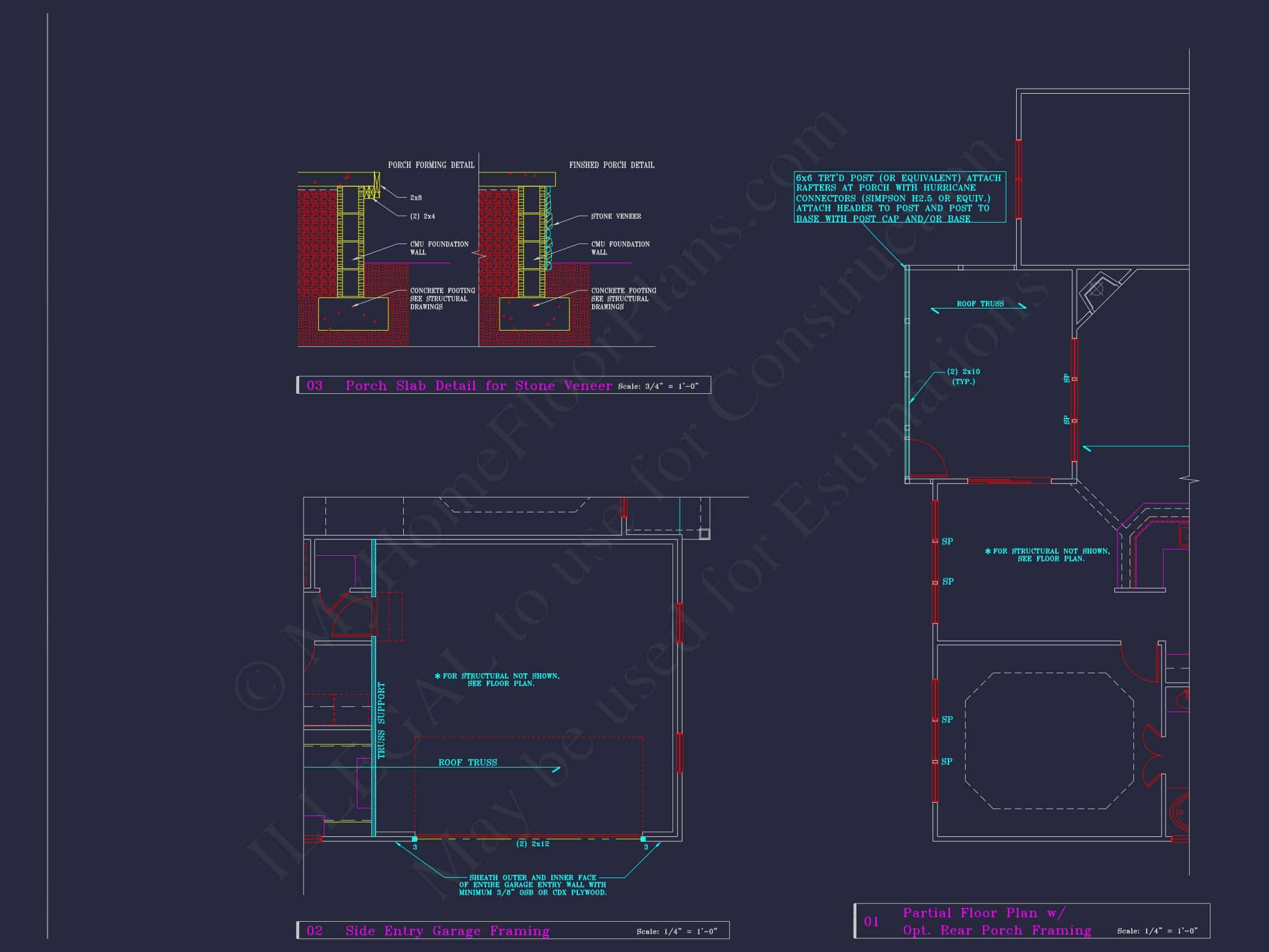 Classic Suburban house Plan: Detailed Floor Blueprint & CAD Design