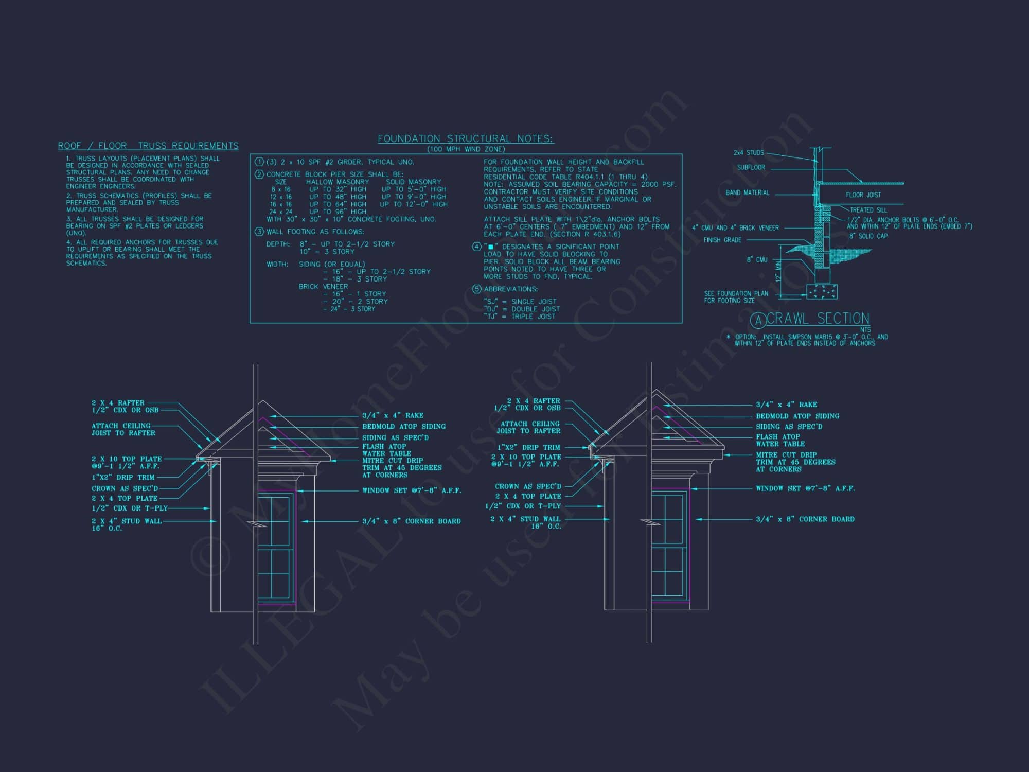 Classic Suburban house Plan: Detailed Floor Blueprint & CAD Design