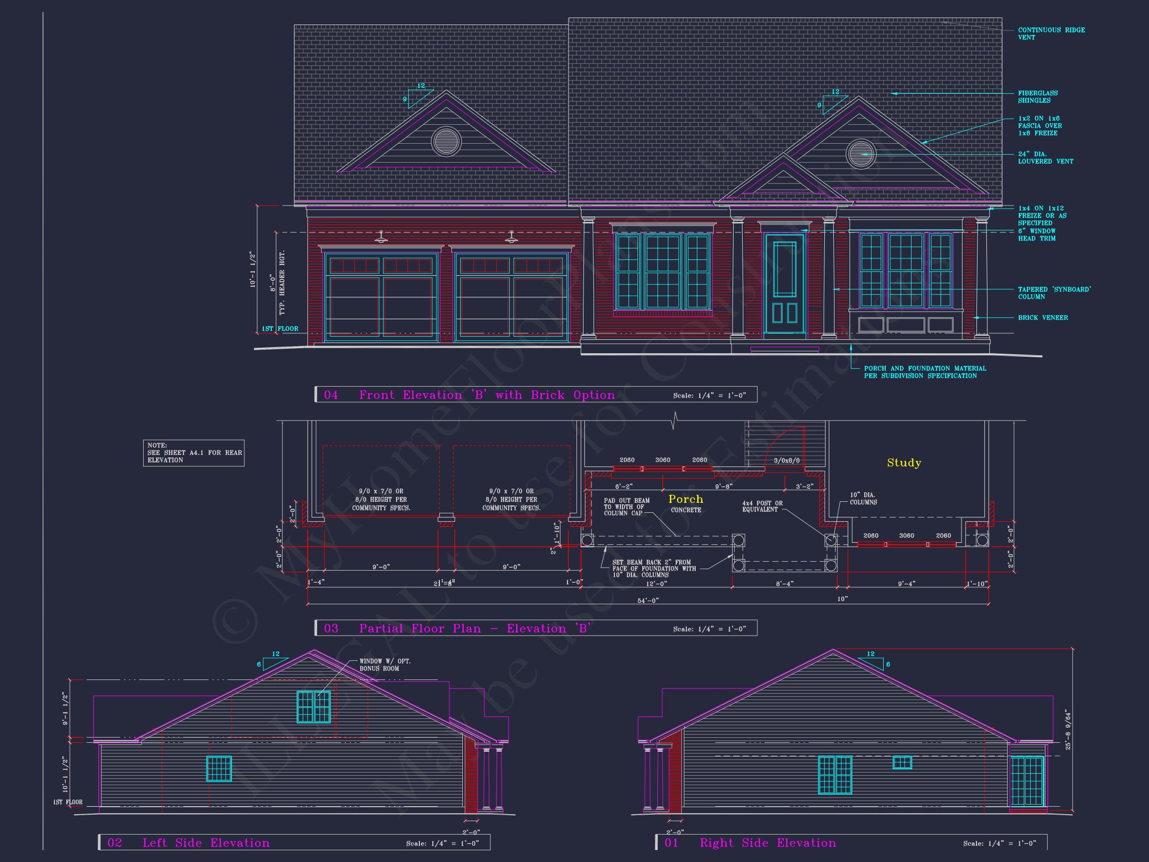 Classic Suburban house Plan: Detailed Floor Blueprint & CAD Design