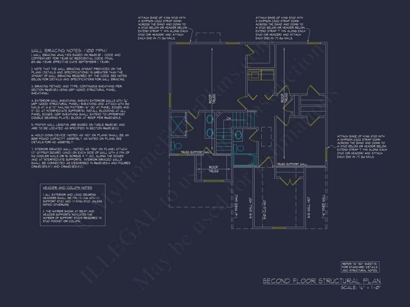 Classic Two-Story house Plan with CAD Designs and Blueprints