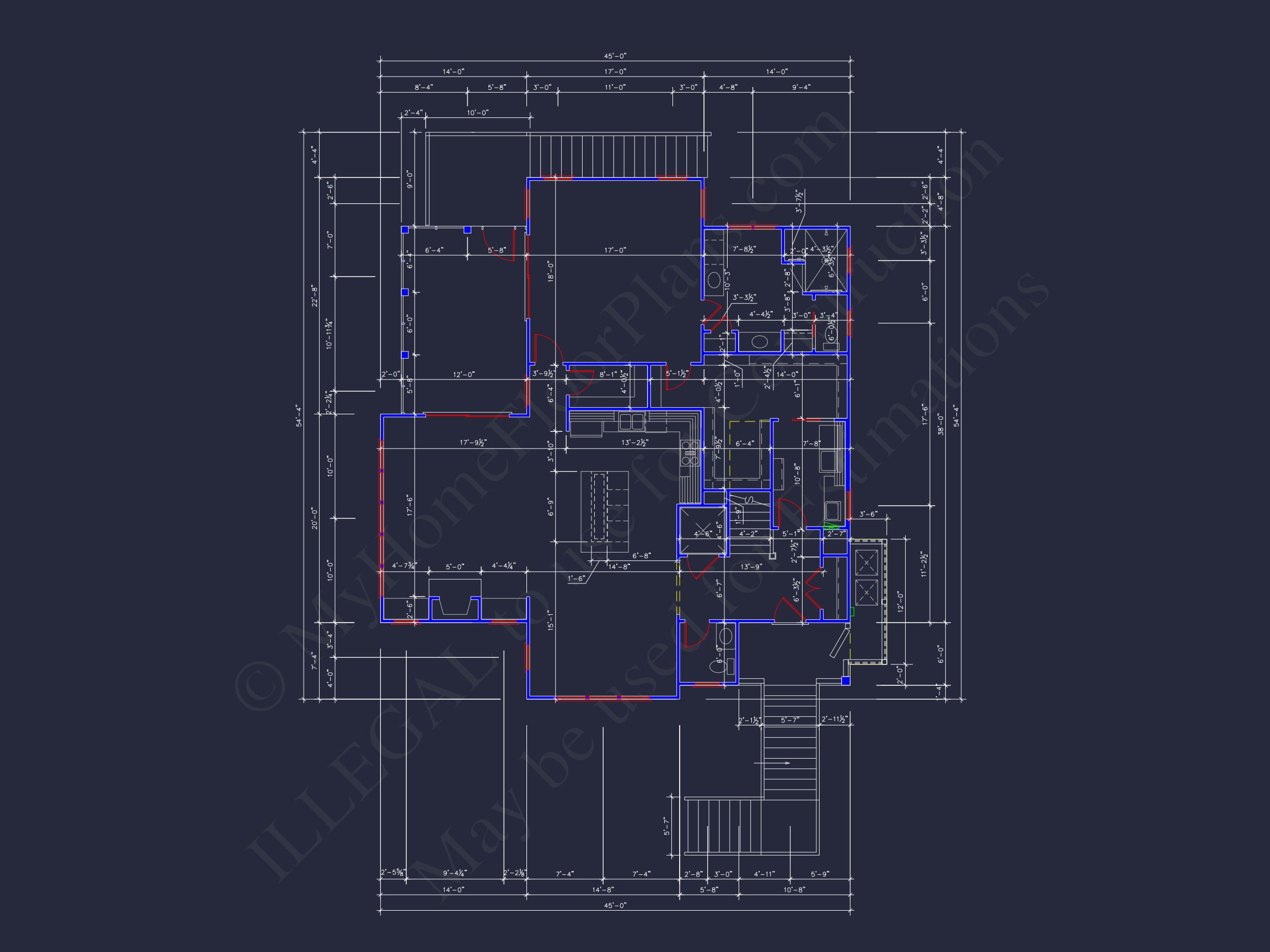 Coastal Beach House Floor Plan with 2.5 Stories and CAD Design