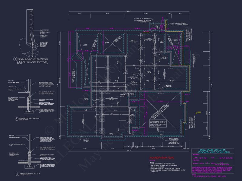 Coastal Craftsman house Floor Plan: 3 Bed, 2 Bath, 2 Story