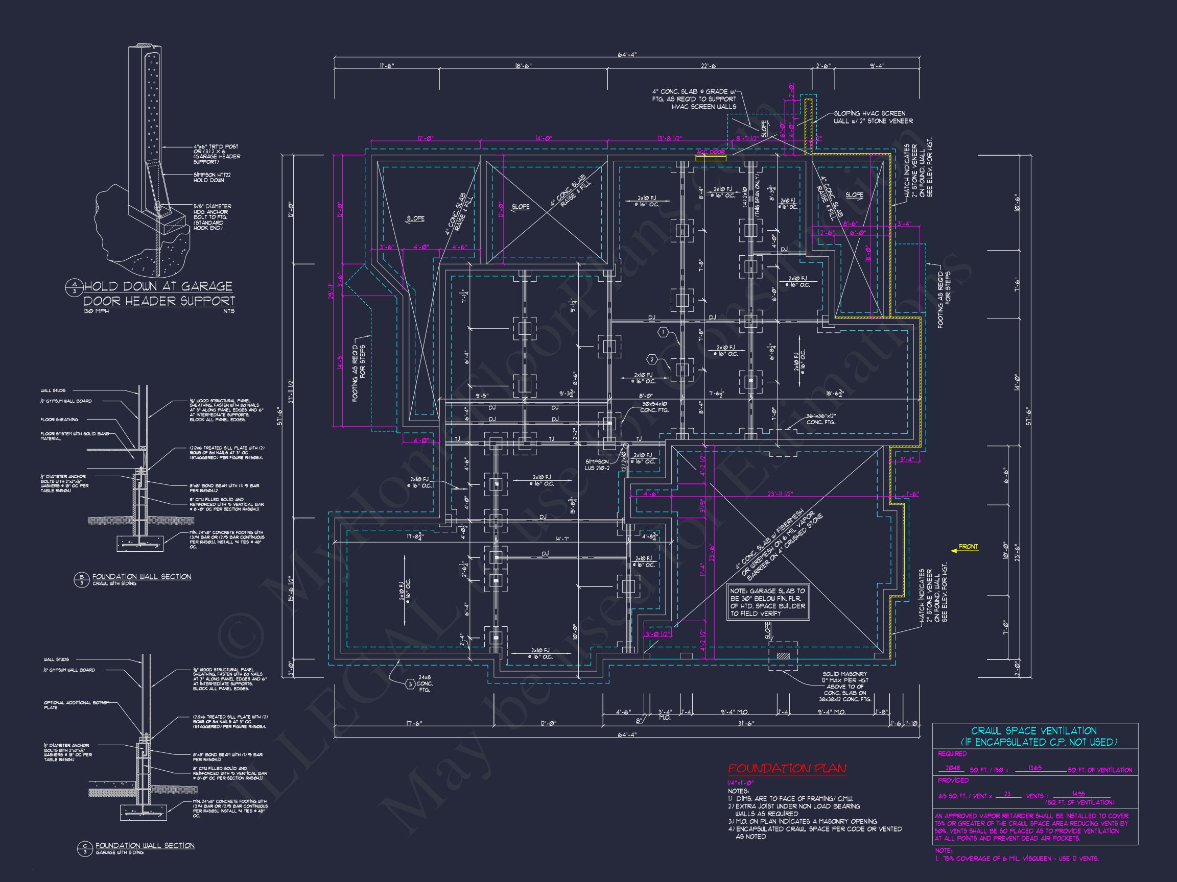 Coastal Craftsman house Floor Plan: 3 Bed,2 Bath,2 Story