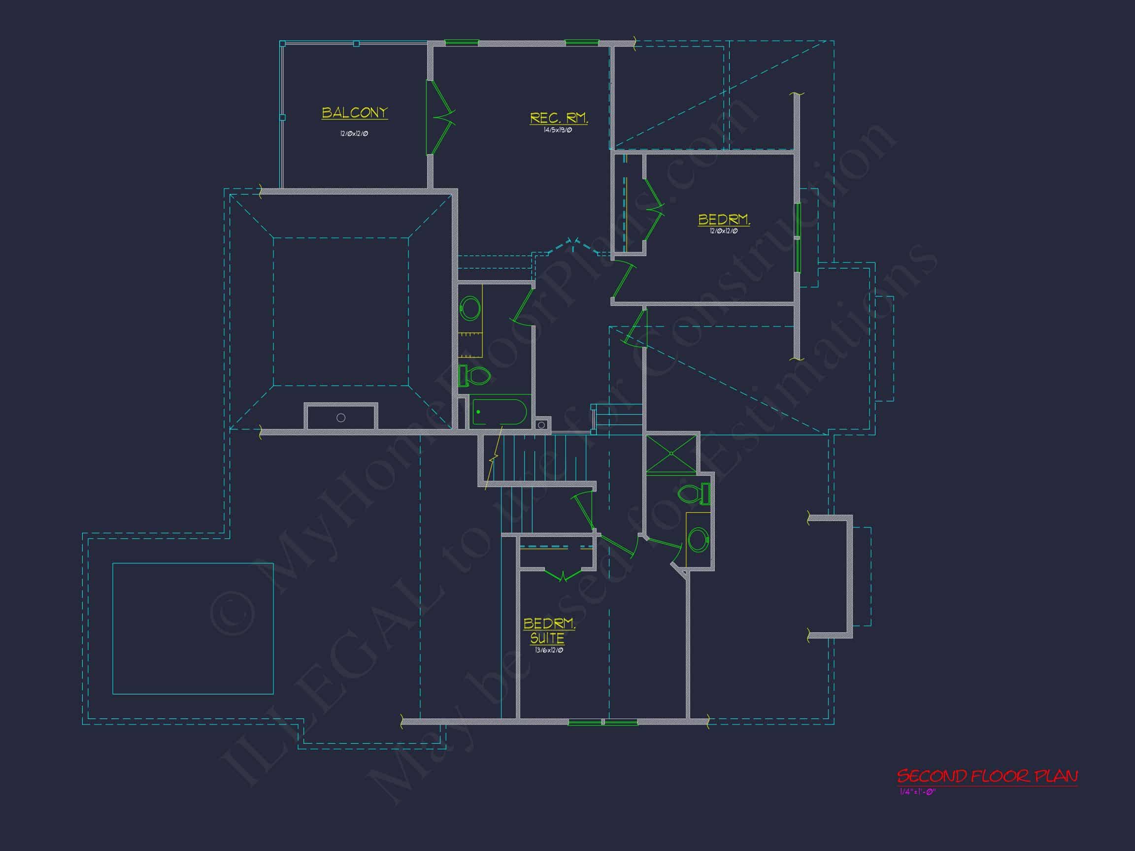 Coastal Craftsman house Floor Plan: 3 Bed,2 Bath,2 Story