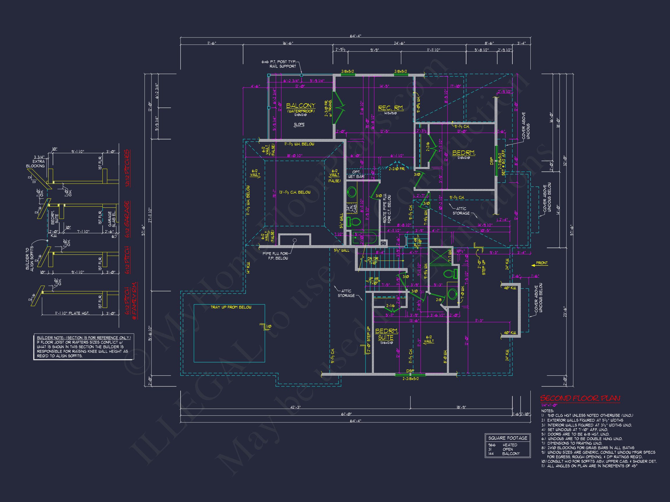 Coastal Craftsman house Floor Plan: 3 Bed,2 Bath,2 Story