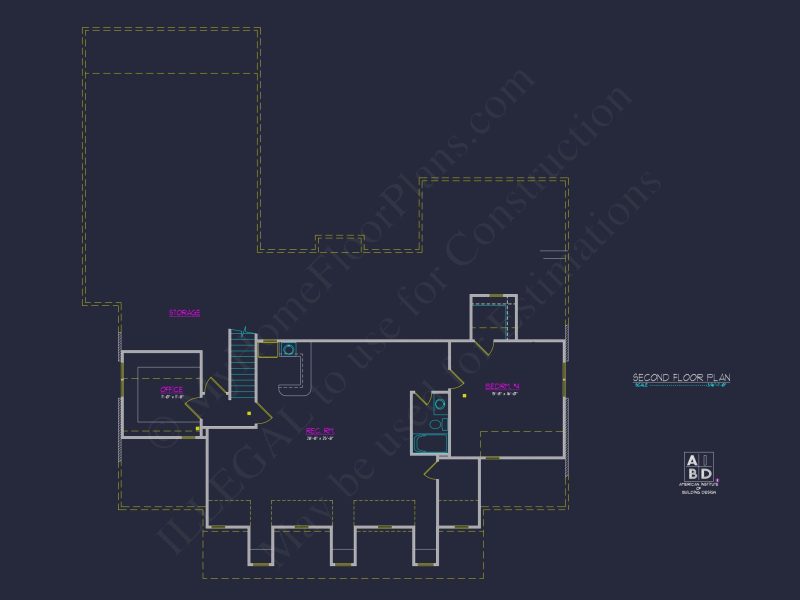 Colonial Farmhouse house Plan with 2-Story Design & CAD Blueprint