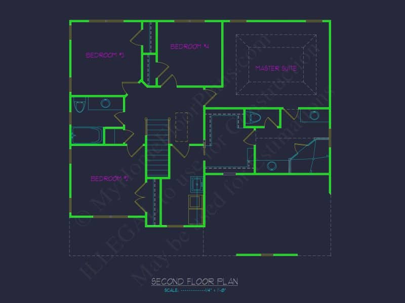 Colonial house Plan with Spacious Layout and Detailed Designs
