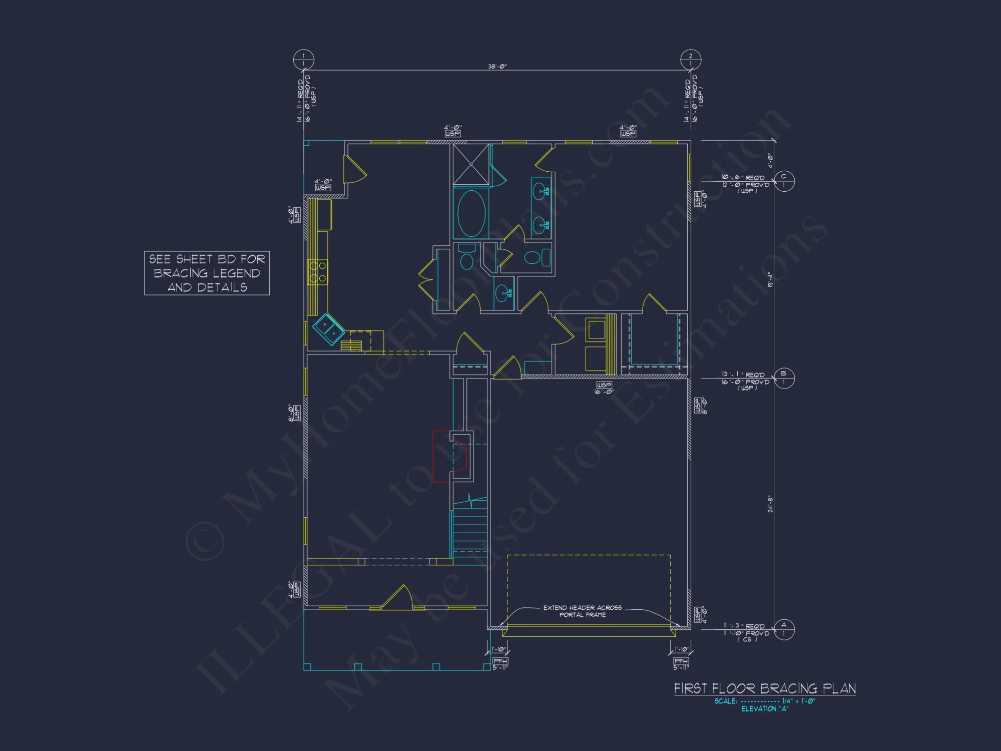 Colonial Revival house Plan With 2-Story Floor Plan Design