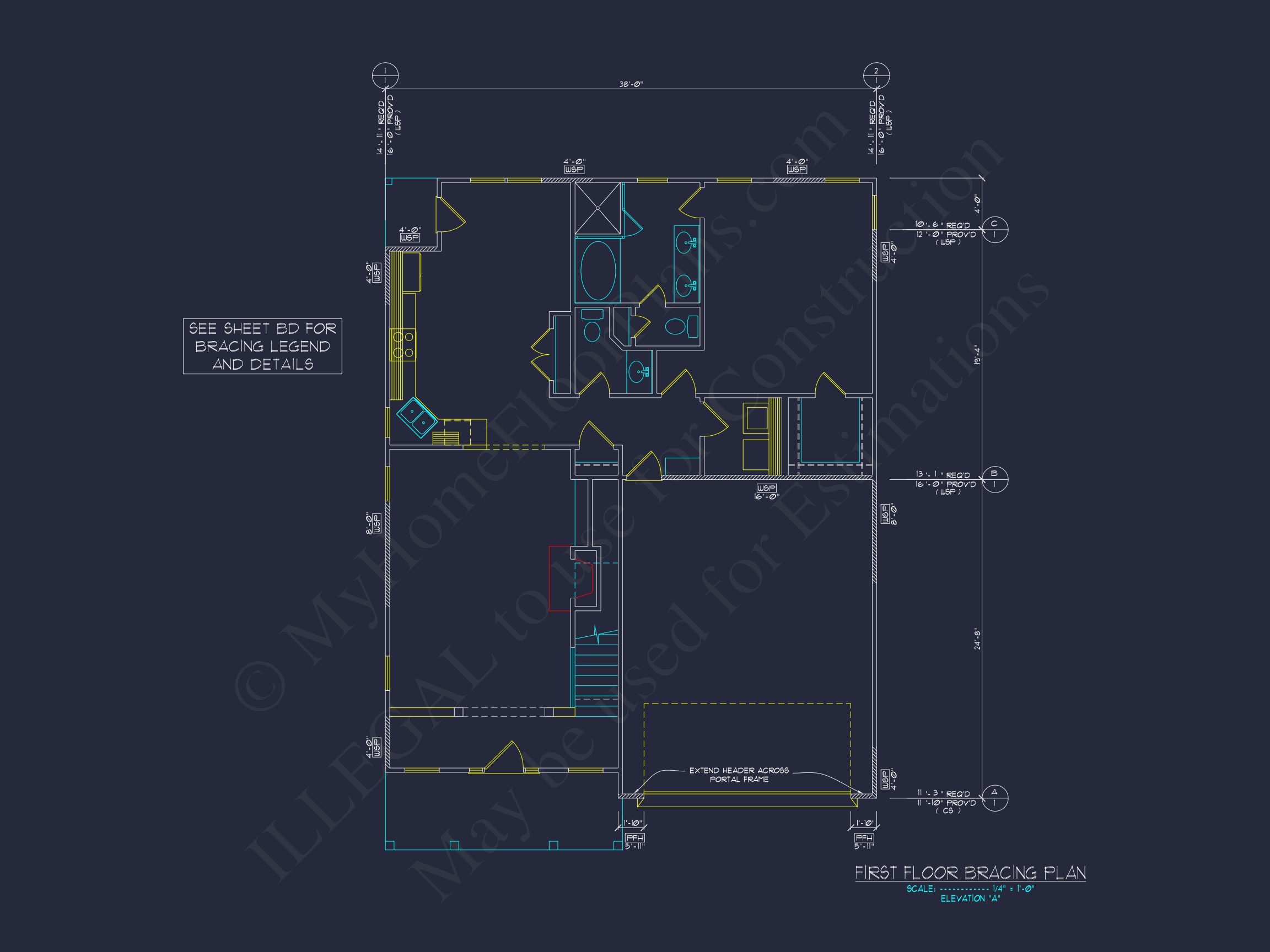 Colonial Revival house Plan With 2-Story Floor Plan Design