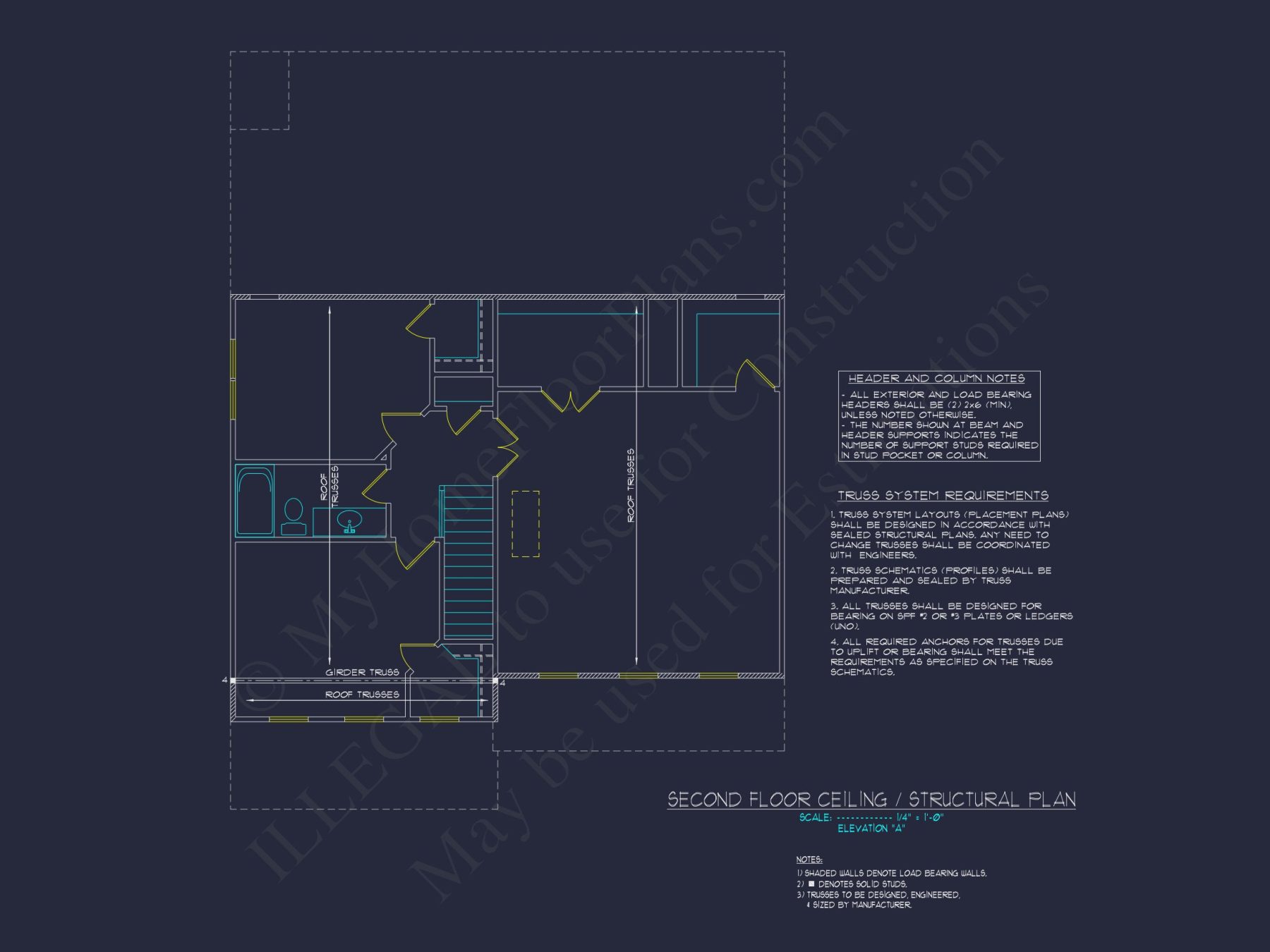 Colonial Revival house Plan with 2-Story Floor Plan Design