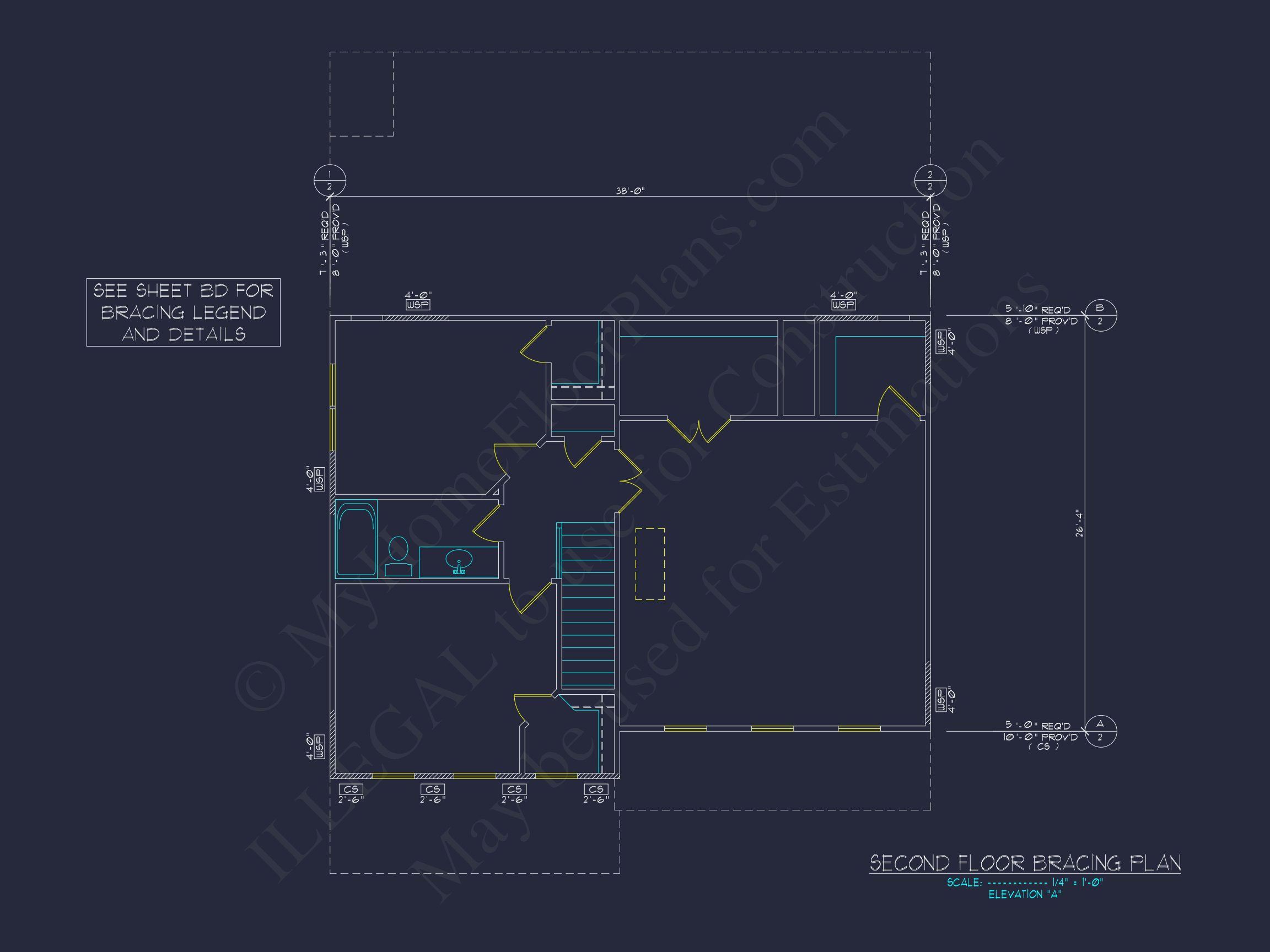 Colonial Revival house Plan With 2-Story Floor Plan Design