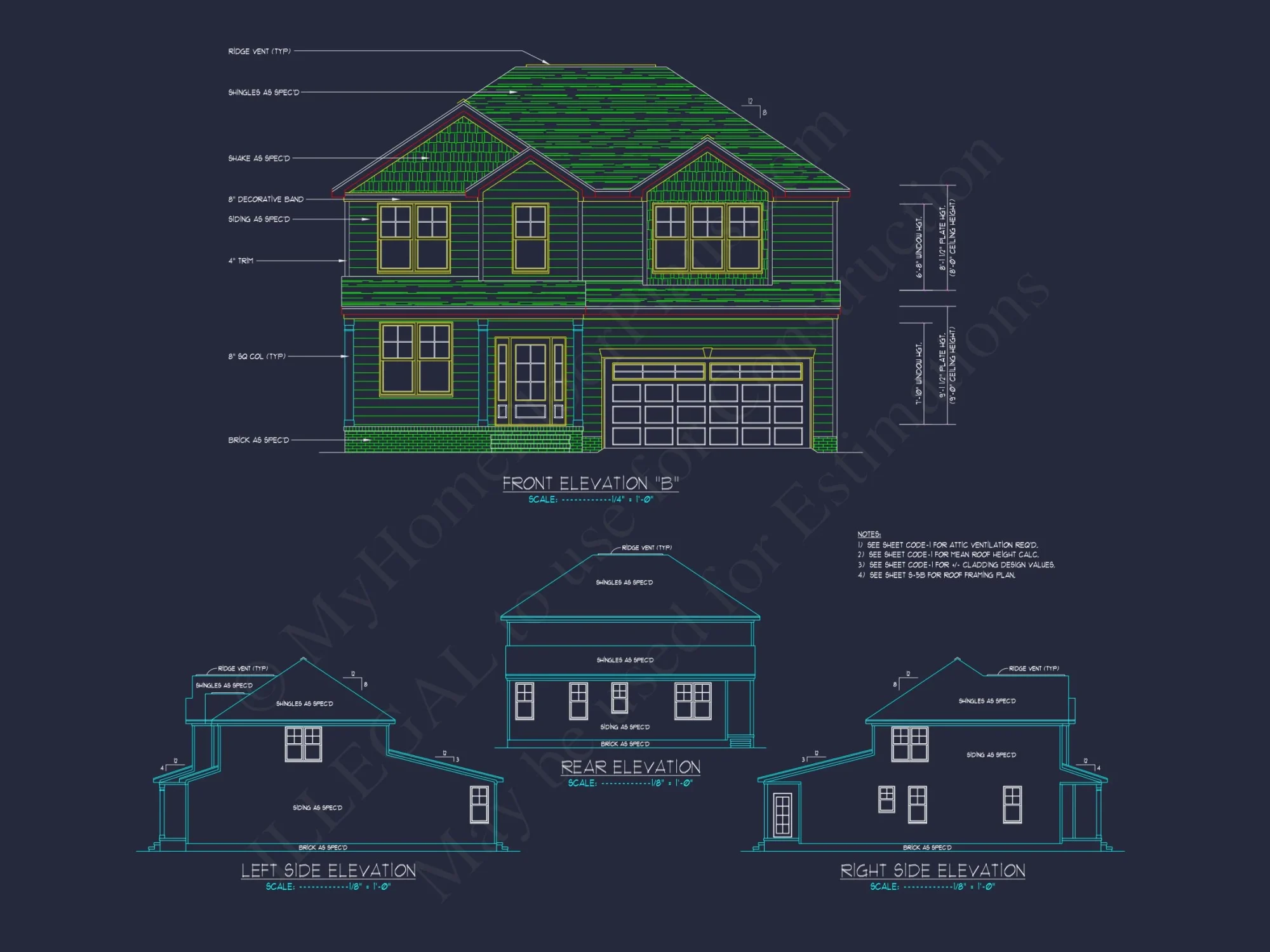 Colonial Revival house Plan With 2-Story Floor Plan Design