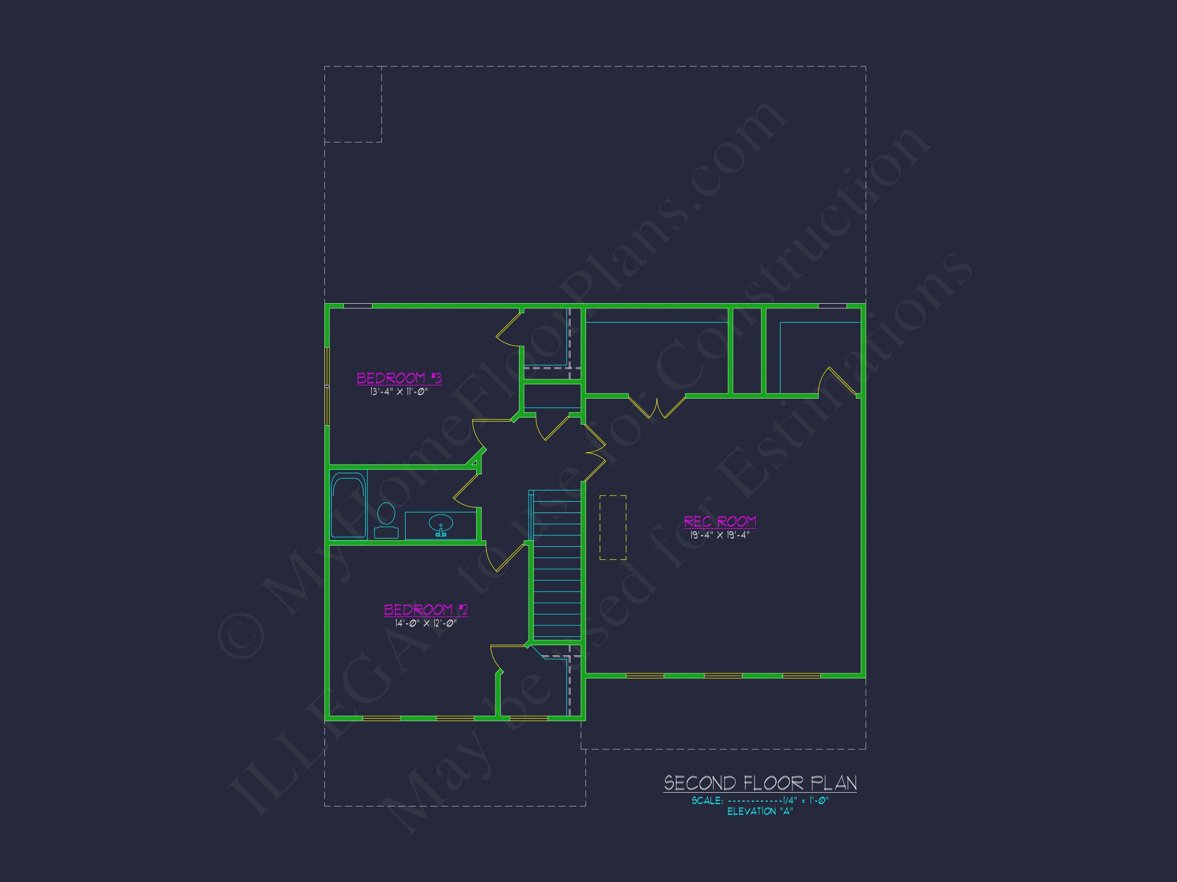 Colonial Revival house Plan With 2-Story Floor Plan Design