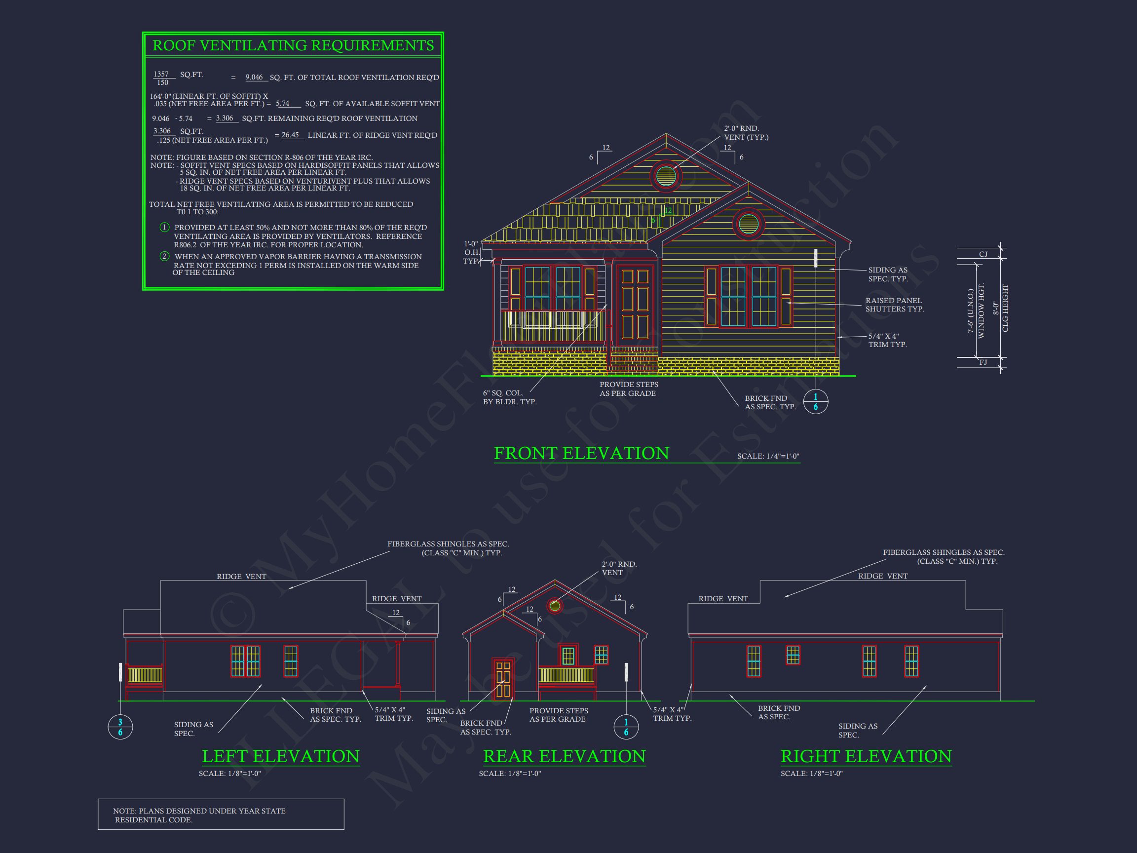 Compact Single-Family house Plan with Blueprint Designs in CAD