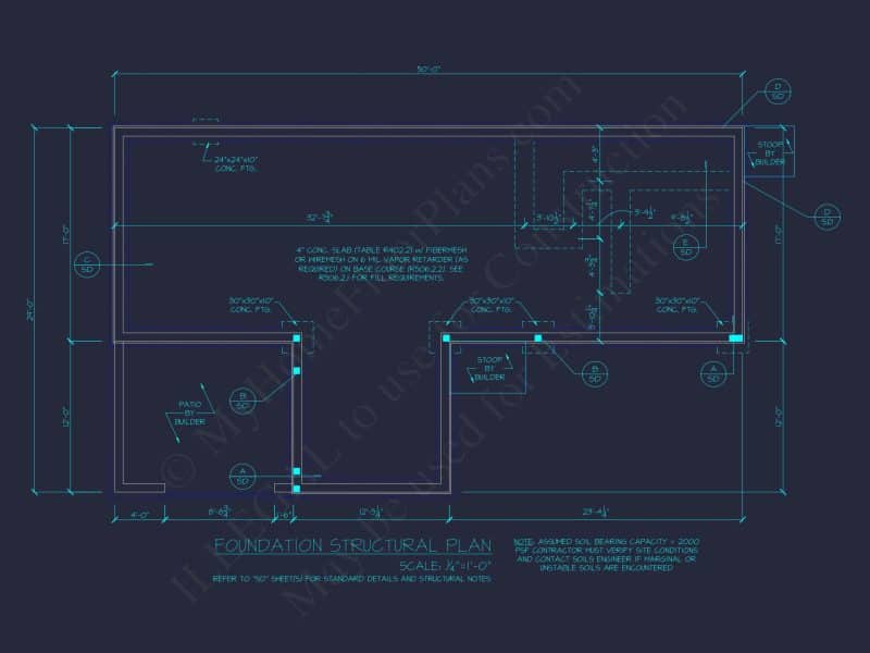Contemporary house Floor Plan with Open Layout & CAD Designs