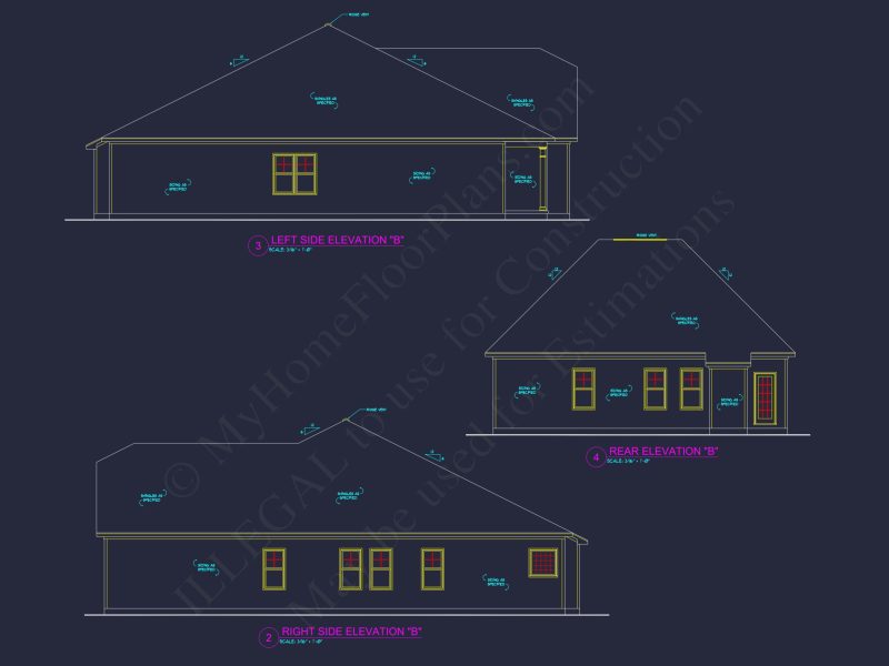 Crafted house Floor Plan with Blueprint & CAD Design