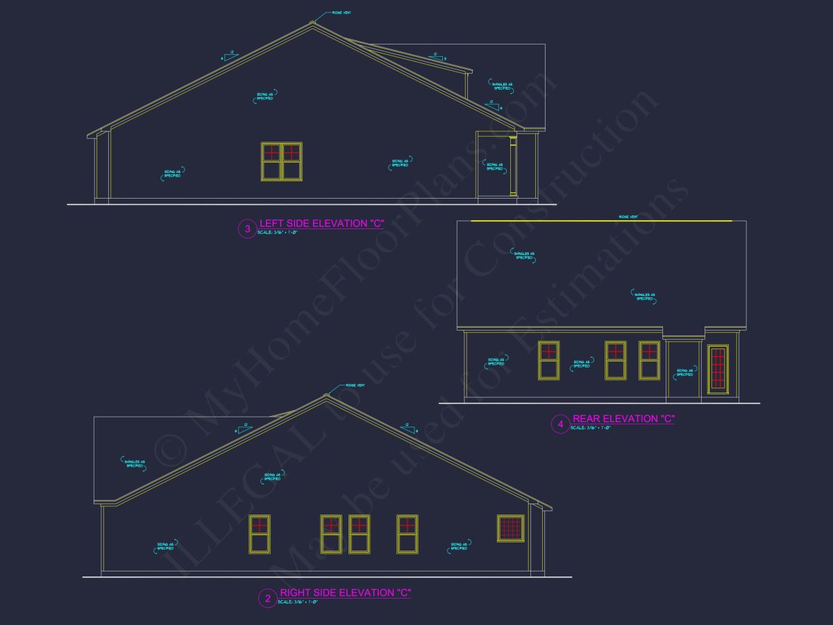 Crafted house Floor Plan with Blueprint & CAD Design