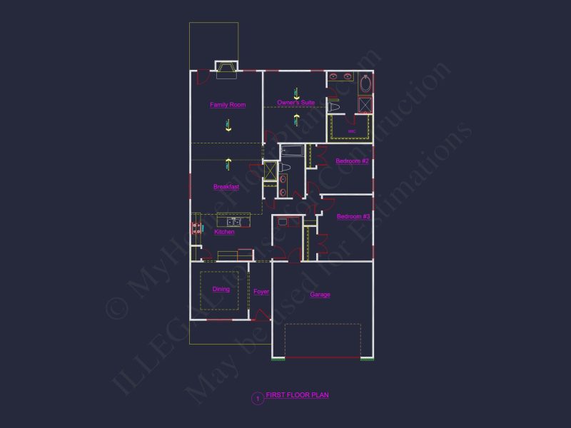 Crafted house Floor Plan with Blueprint & CAD Design