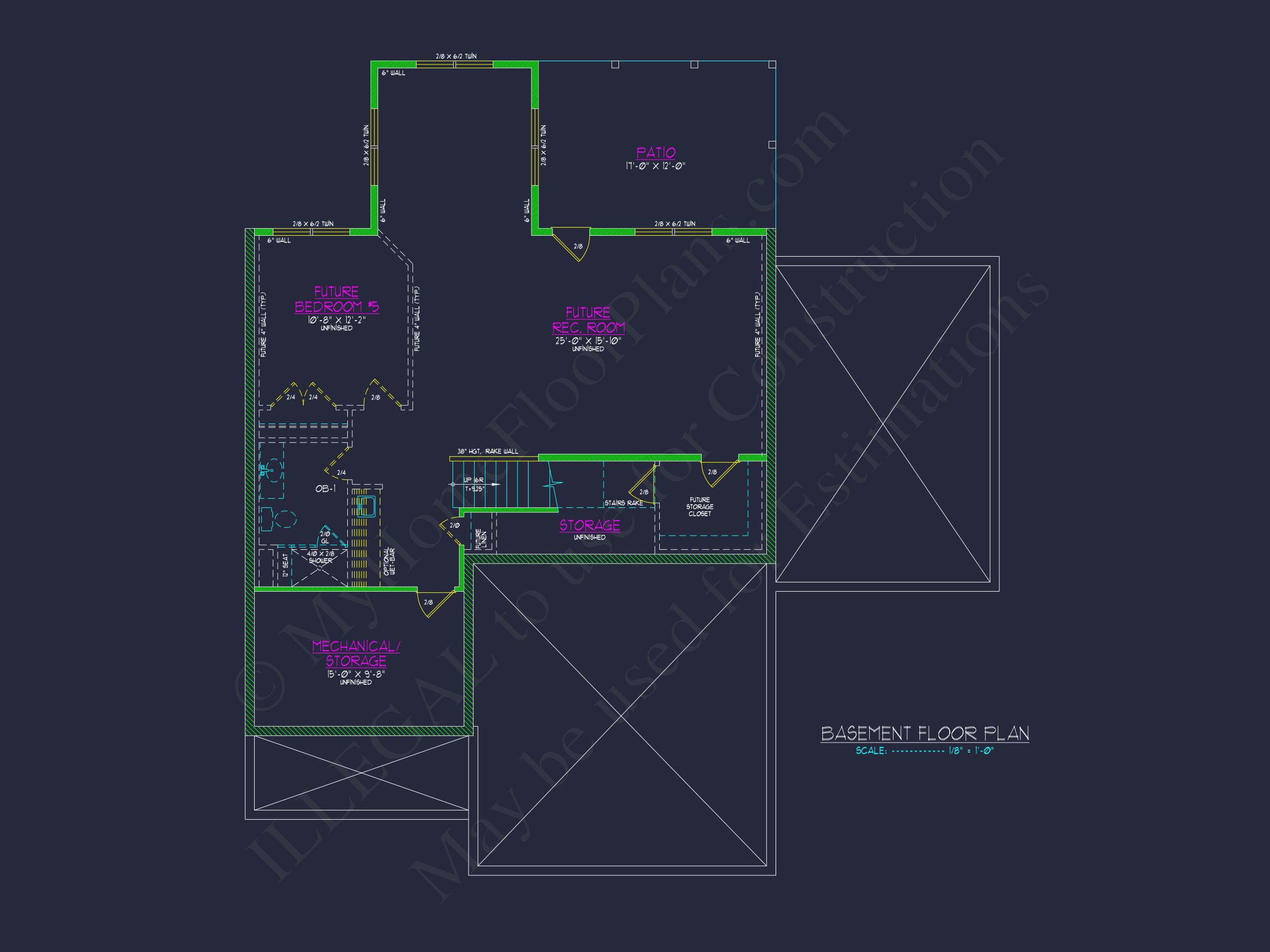 Craftsman house Design Plan with 3 Bedrooms & CAD Blueprints