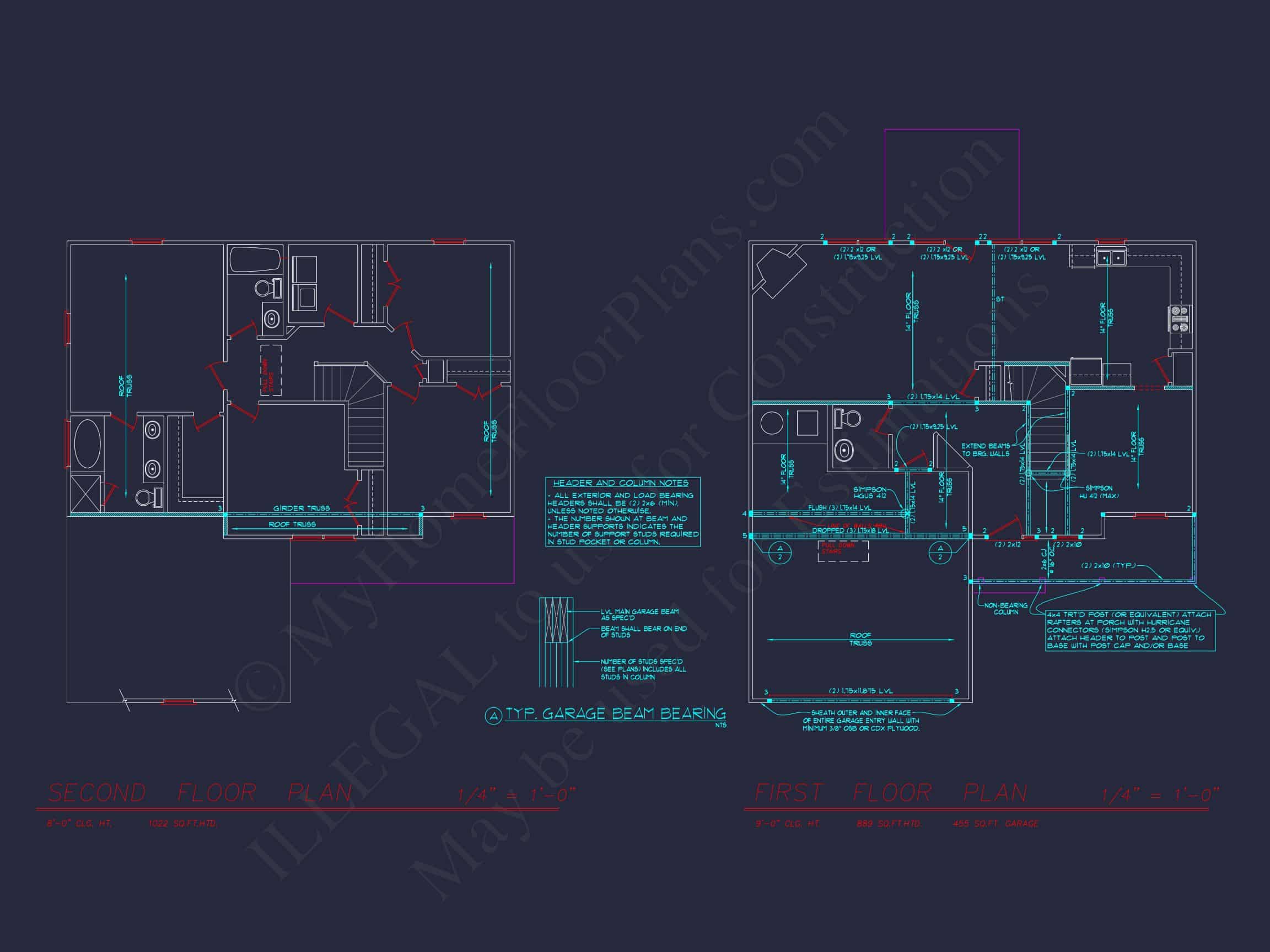 Craftsman house Design with 4 Beds,2.5 Baths & Open Floor Plan
