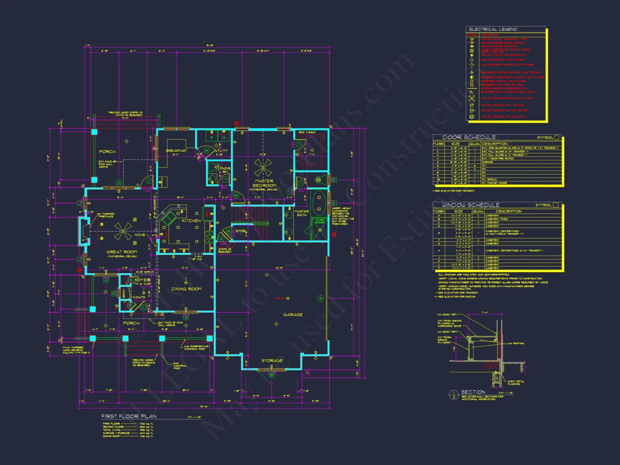 Craftsman house Design with Bonus Room and CAD Blueprint