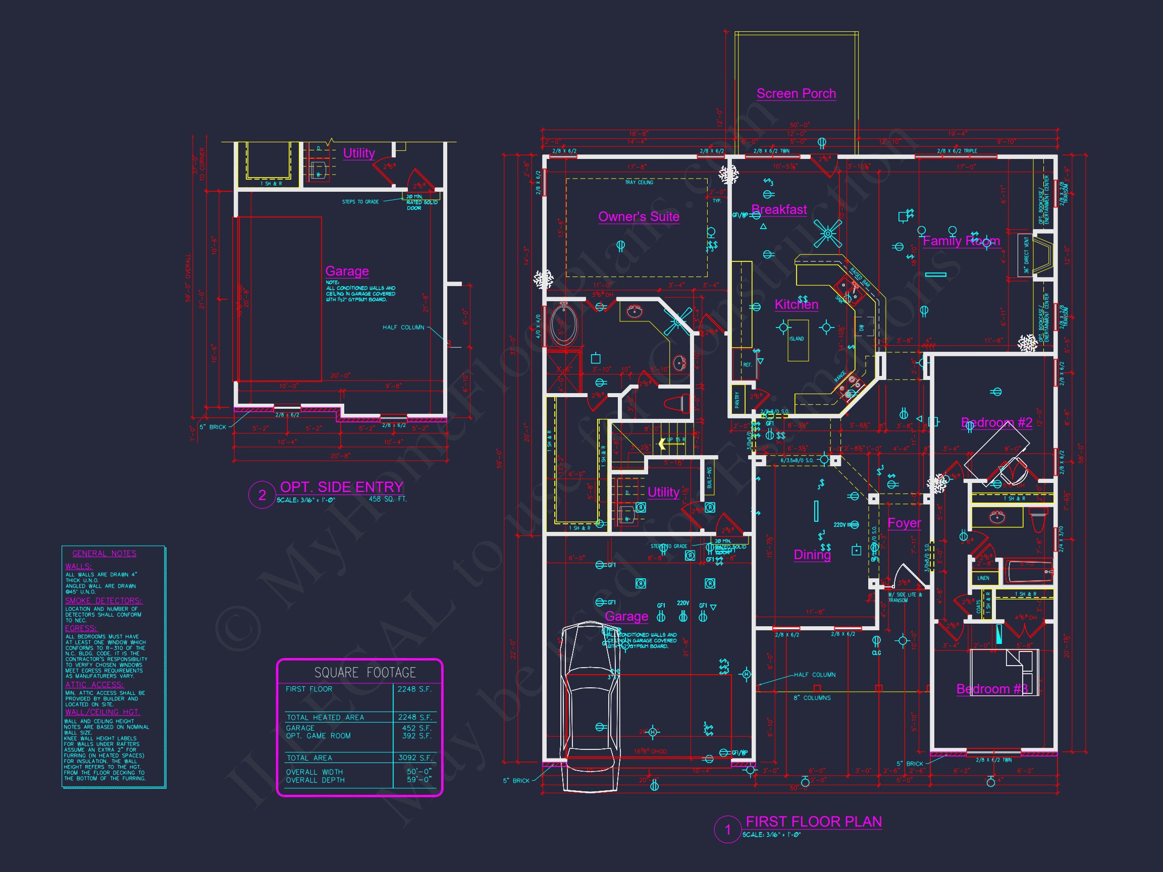 Craftsman house Design with Floor Plan,CAD,& Blueprint Insights