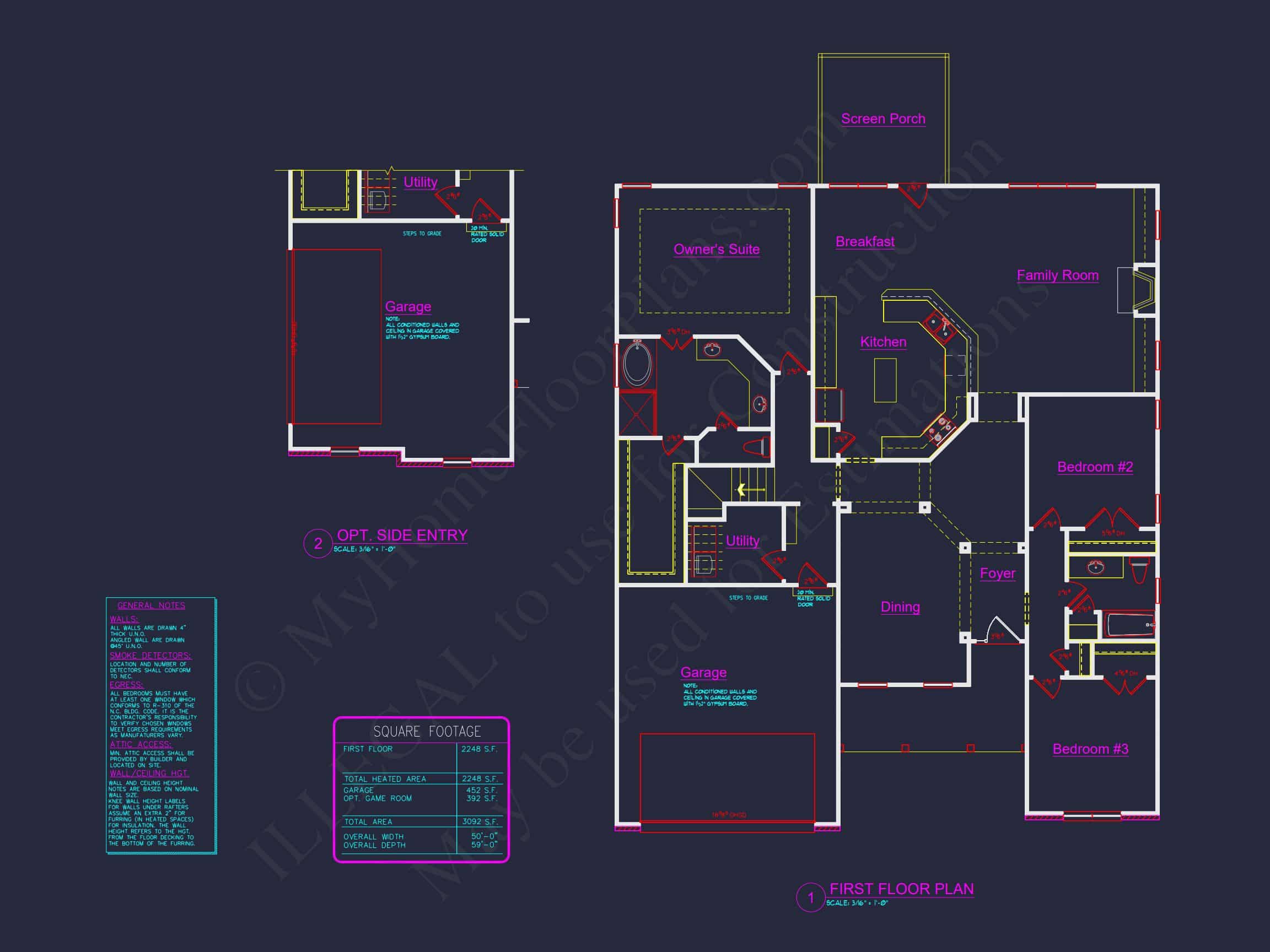 Craftsman house Design with Floor Plan,CAD,& Blueprint Insights
