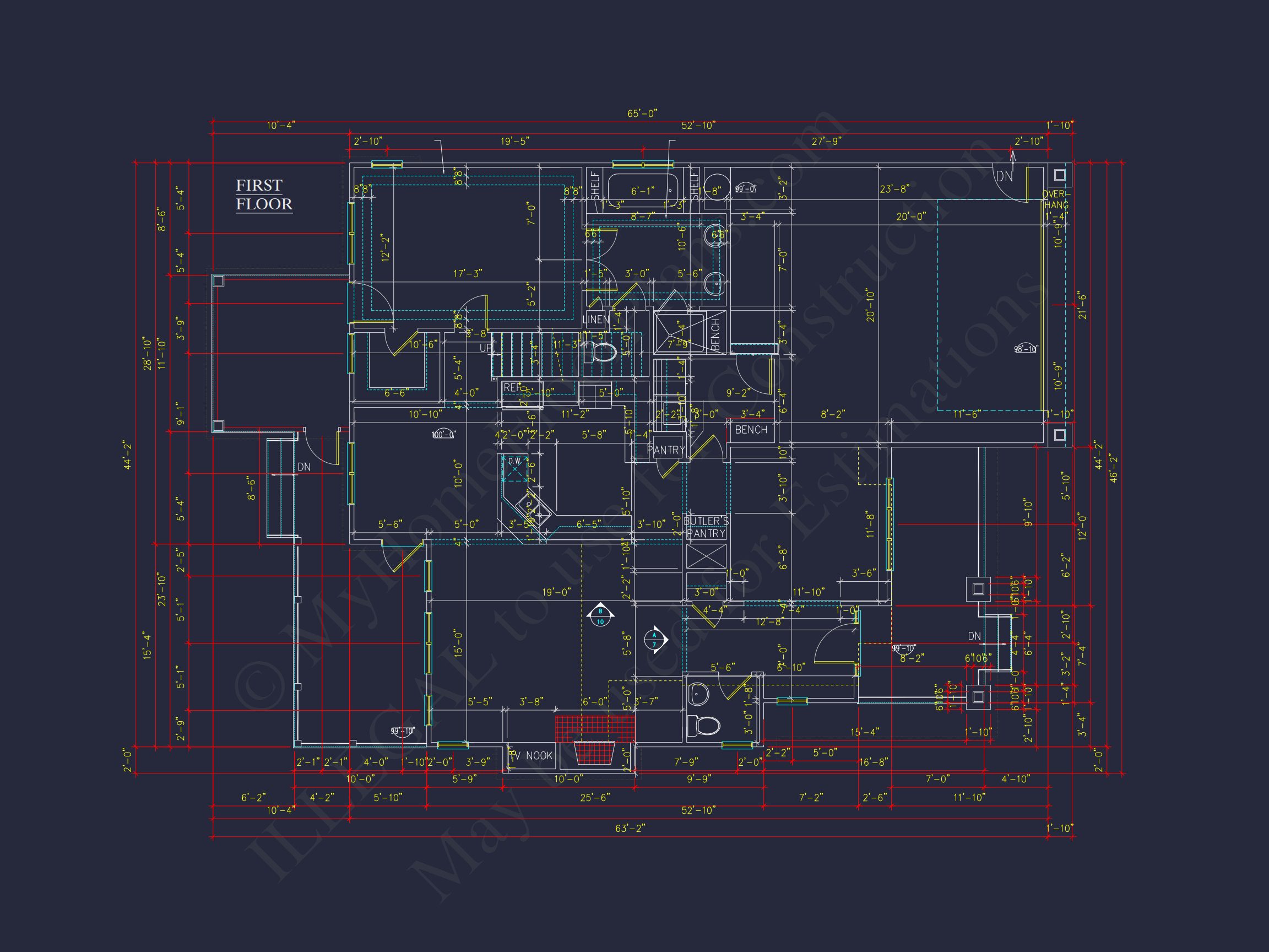 Craftsman house Floor Plan - 2-Story Blueprint with 3 Bedrooms
